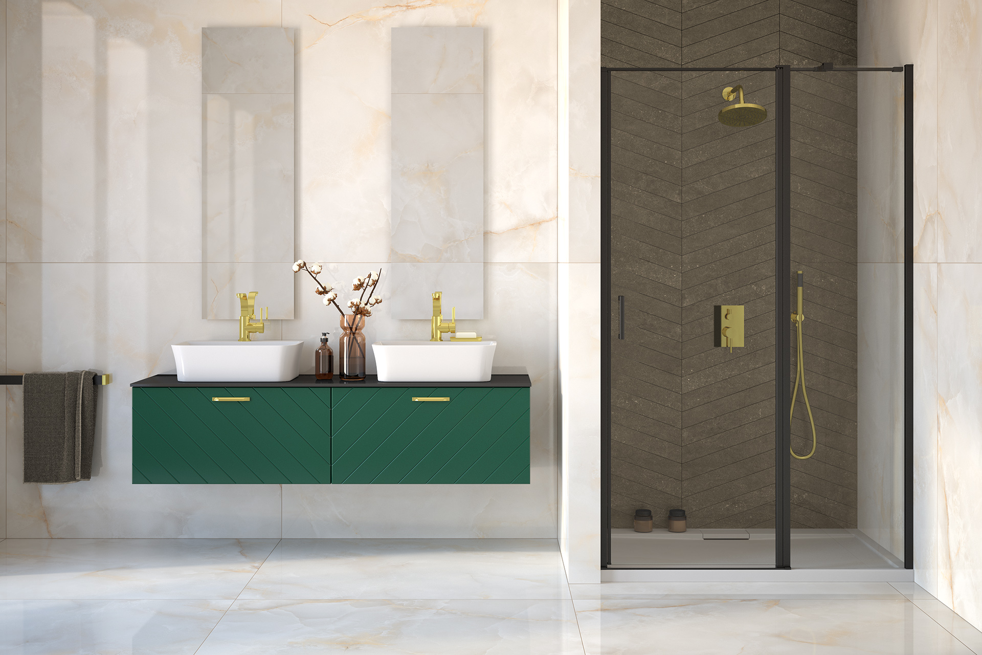 Besco Exo-C Black drzwi prysznicowe 110 cm uchylne czarny mat/szkło przezroczyste ECB-110-190C