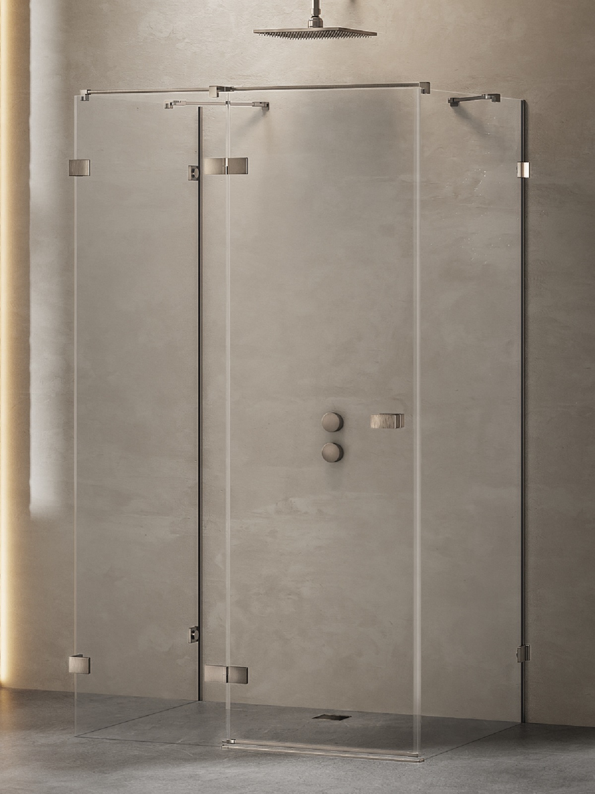 New Trendy Avexa kabina prysznicowa 110x80 cm prostokątna lewa gunmetal szczotkowany/szkło przezroczyste EXK-3422