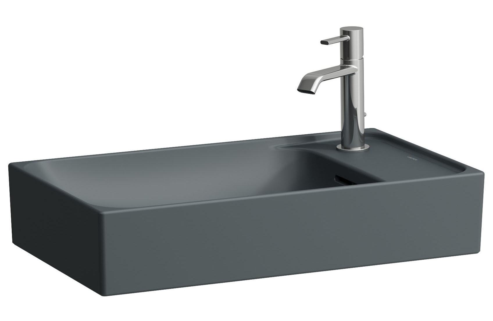 Laufen Meda umywalka 60x35 cm prostokątna nablatowa grafitowy mat H8121137581061