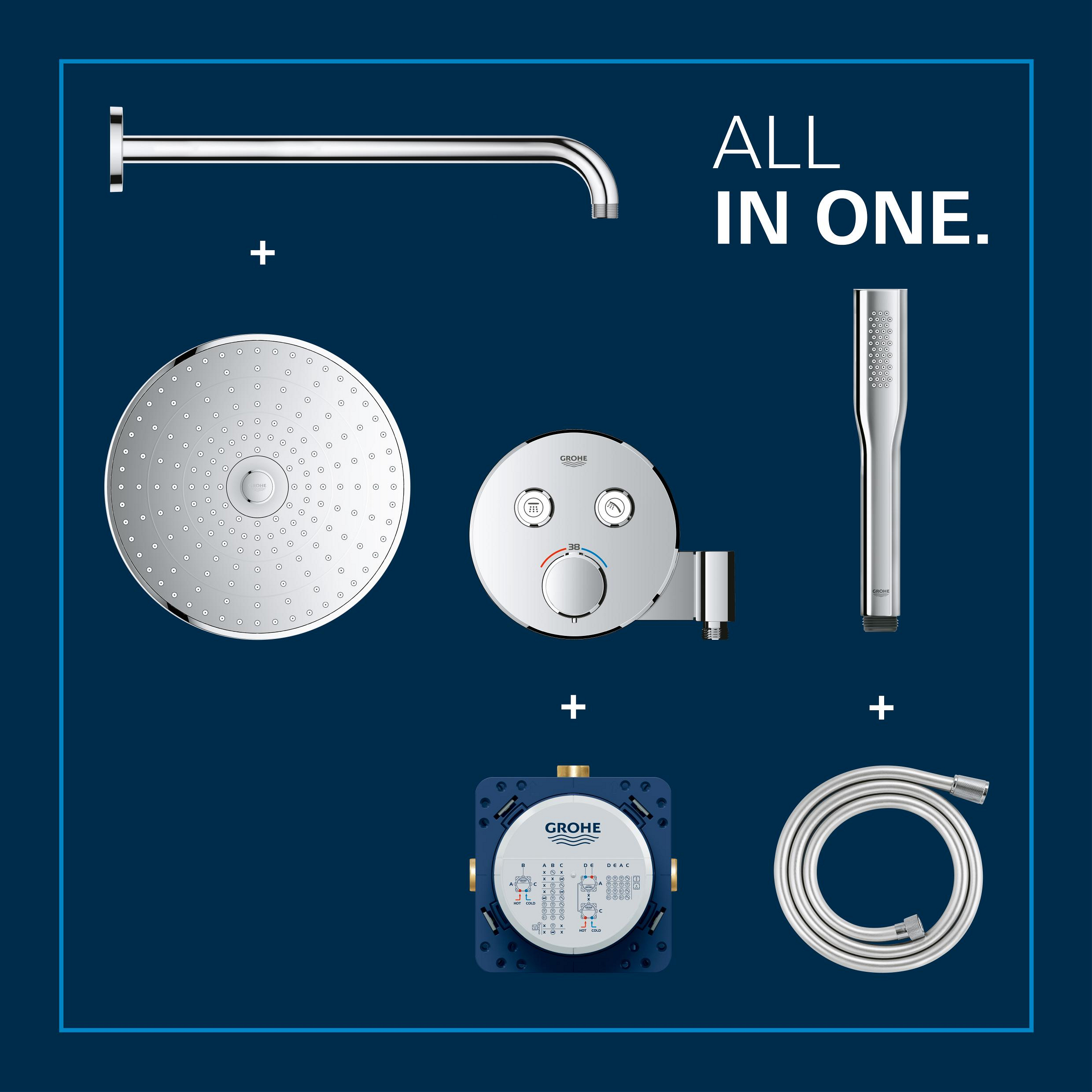 Grohe Precision Smartcontrol zestaw prysznicowy podtynkowy termostatyczny z deszczownicą chrom 34878000 - Wysyłka w 24h
