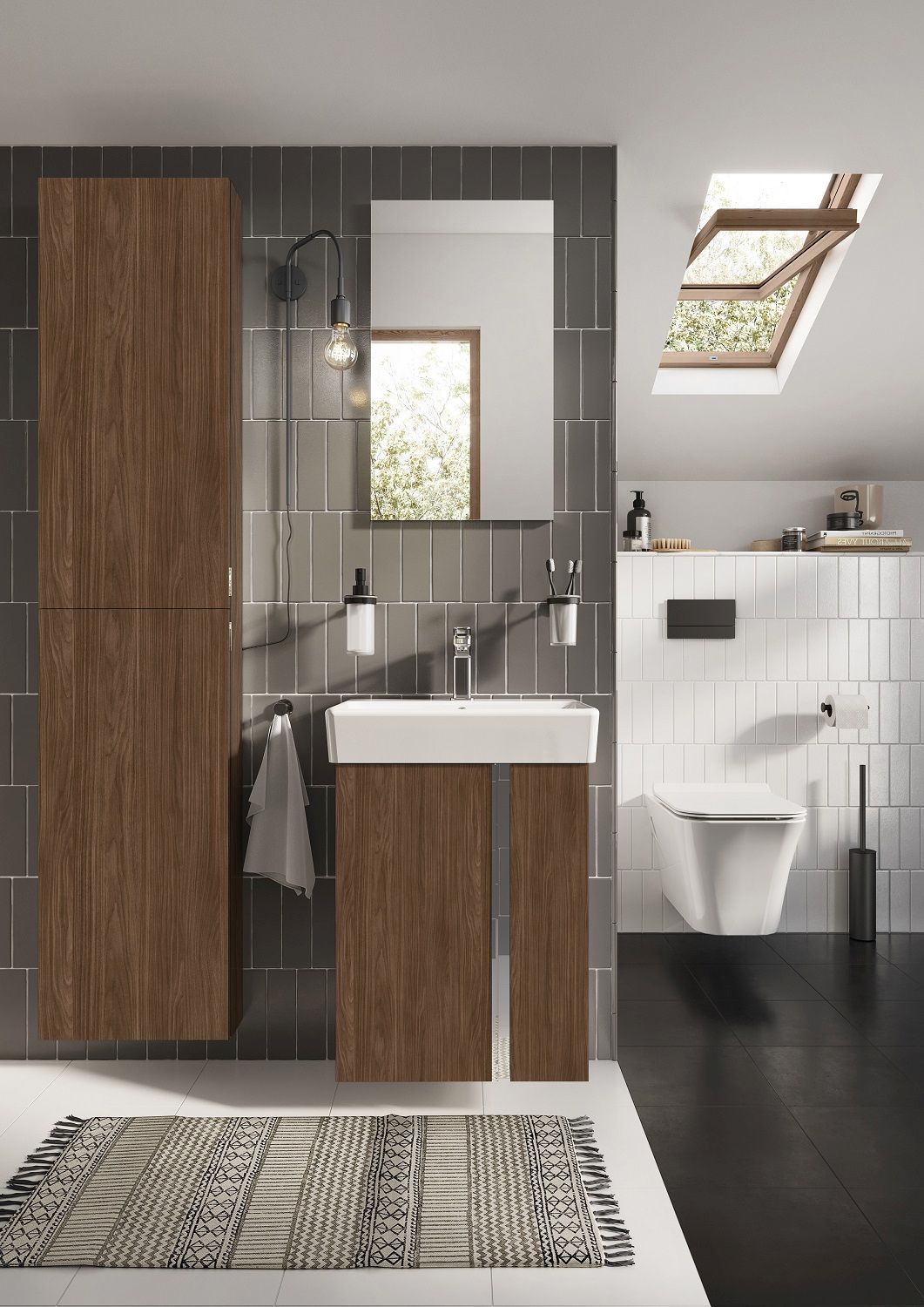 Elita Skye 2D zestaw umywalka z szafką 50,5 cm orzech lincoln RE020500127060