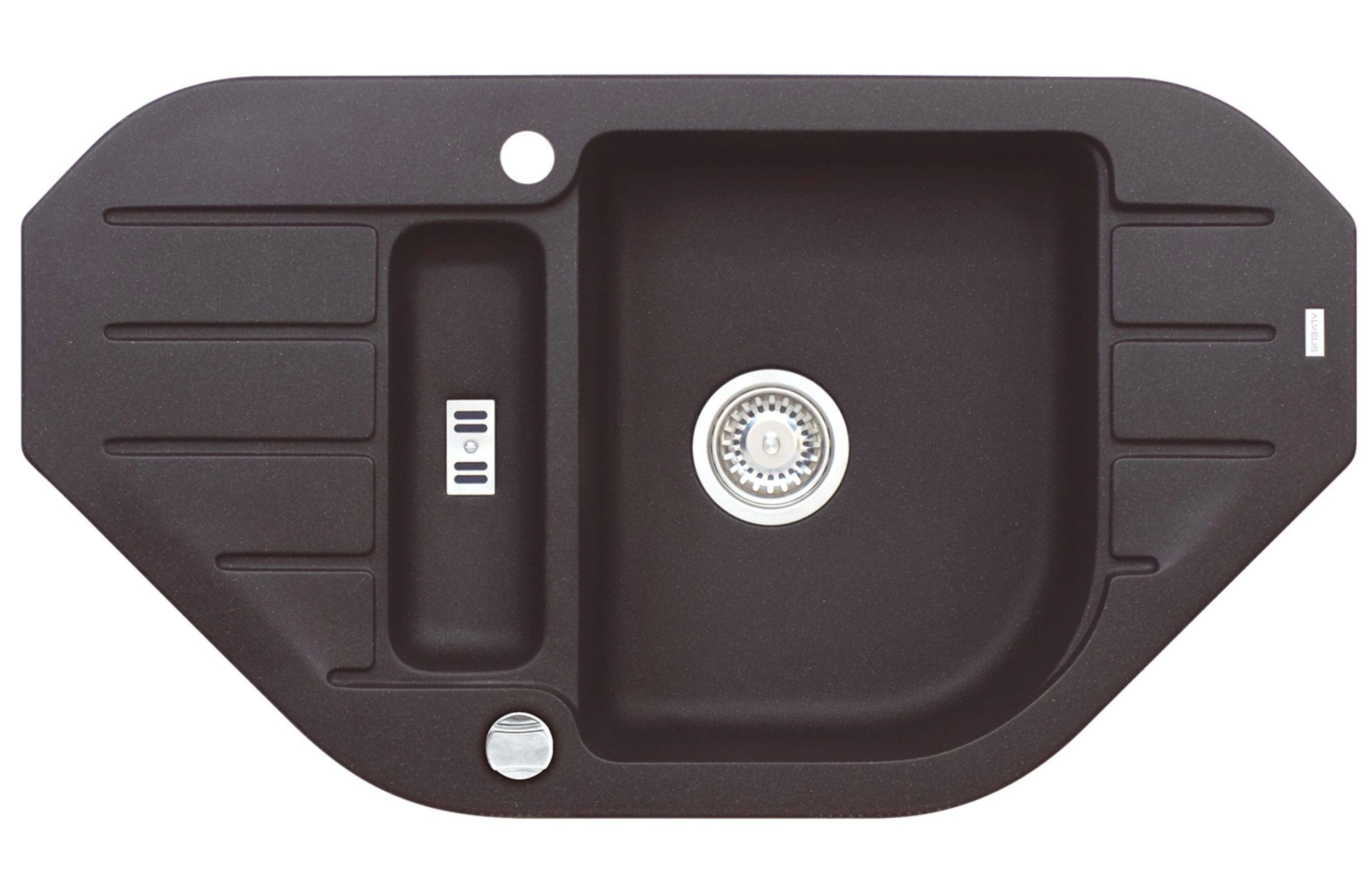 Alveus Niagara zlewozmywak granitowy 90x50 cm czarny 1126091