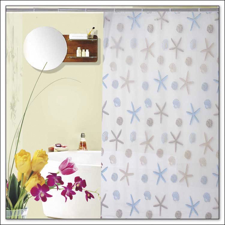 Aqualine zasłona prysznicowa 180x200 cm winyl biała/gwiazdy ZV016