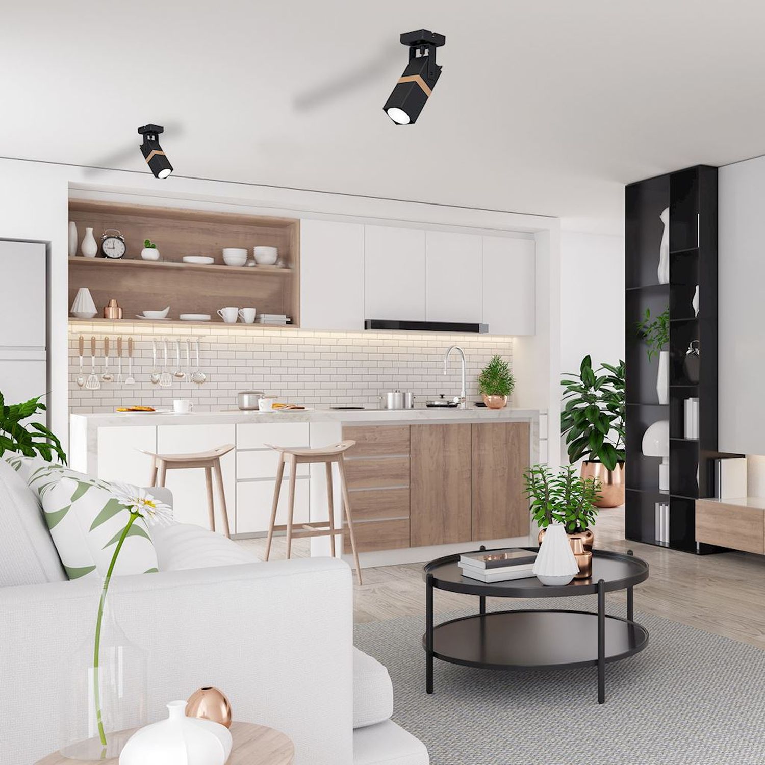 Milagro Vidar Black lampa podsufitowa 1x8W czarno/drewniana MLP5400 - Wysyłka w 24h