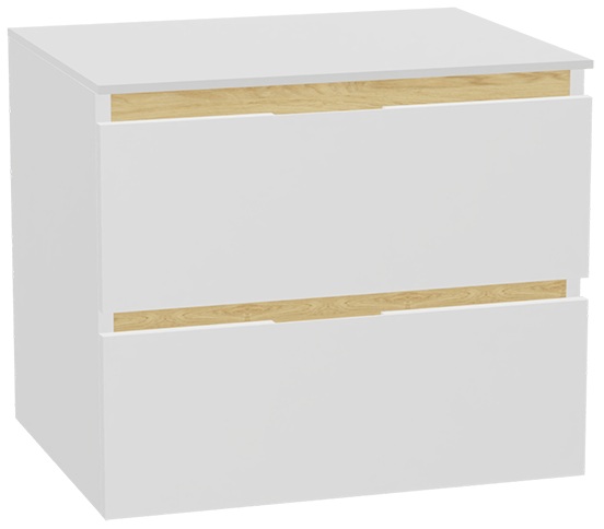 Zestaw Excellent Tuto 2.0 szafka 60 cm podumywalkowa wisząca z blatem biały-dąb MLEX.2172.K.60.011W.WHWH