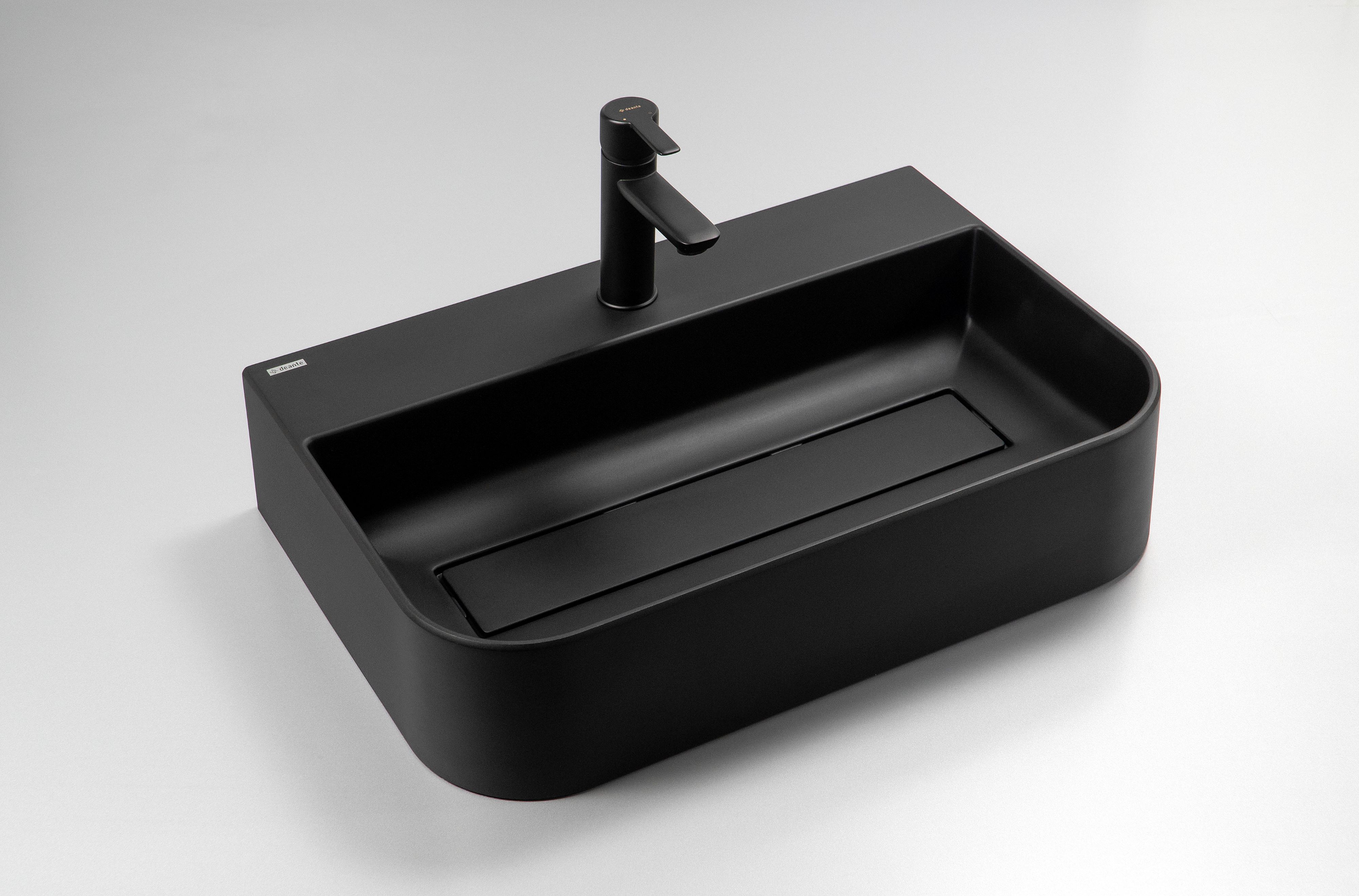 Deante Arnika umywalka 60,5x40,5 cm nablatowa czarna CQA_NU6S