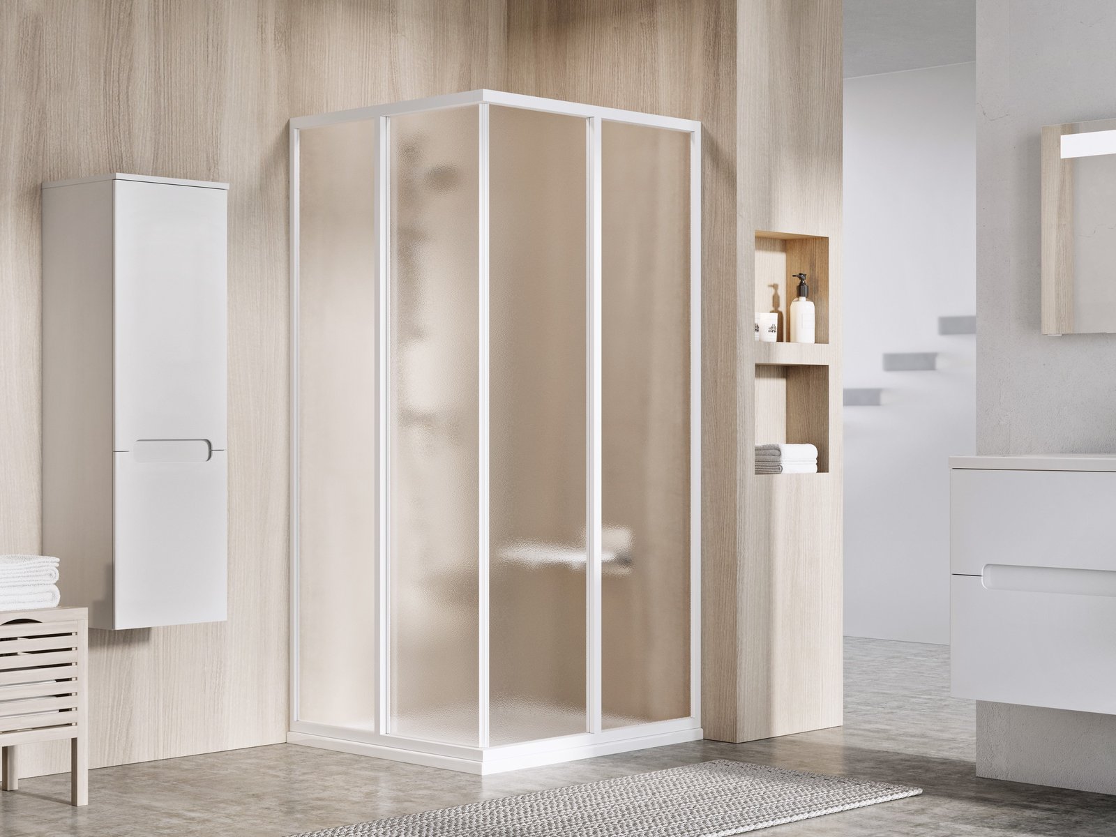 Ravak Supernova SRV2-80 S drzwi prysznicowe 80 cm przesuwne częściowe 1/2 biały/szkło grape 14V401O2ZG