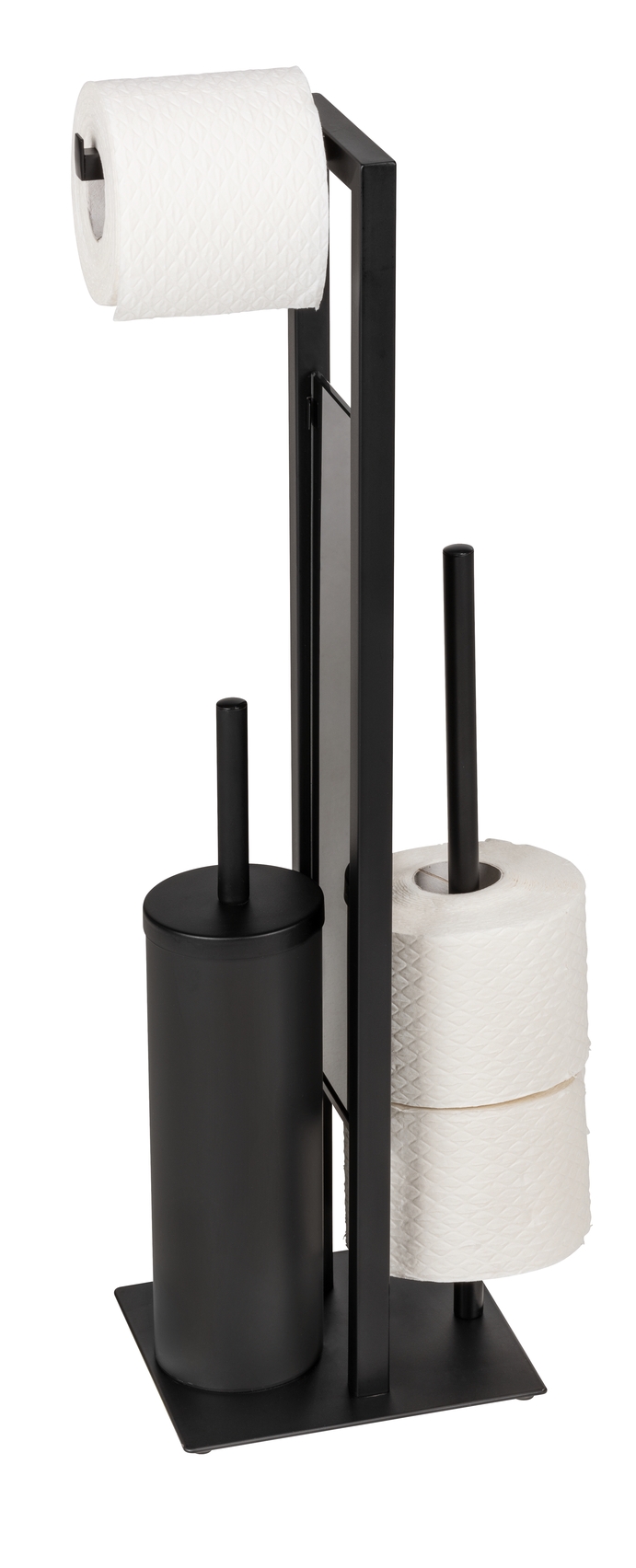 Wenko Rivalta stojak na papier toaletowy ze szczotką WC czarny 25400100