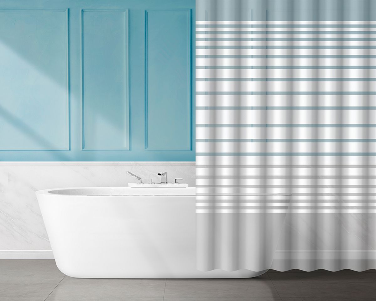 AWD Interior zasłona prysznicowa 180x180 cm EVA biały/szary AWD02101153