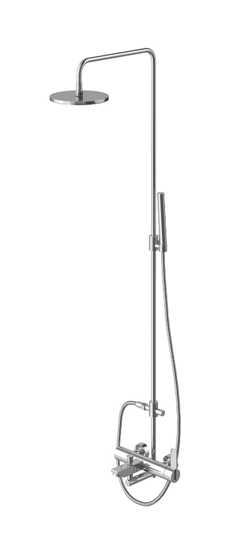 Kohlman Dexame zestaw wannowo-prysznicowy ścienny z deszczownicą chrom QW277D
