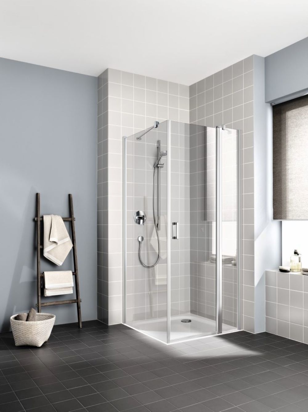 Kermi Cada XS drzwi prysznicowe 90 cm uchylne srebrny połysk/szkło przezroczyste CK1NR09020VPK - Wysyłka w 24h