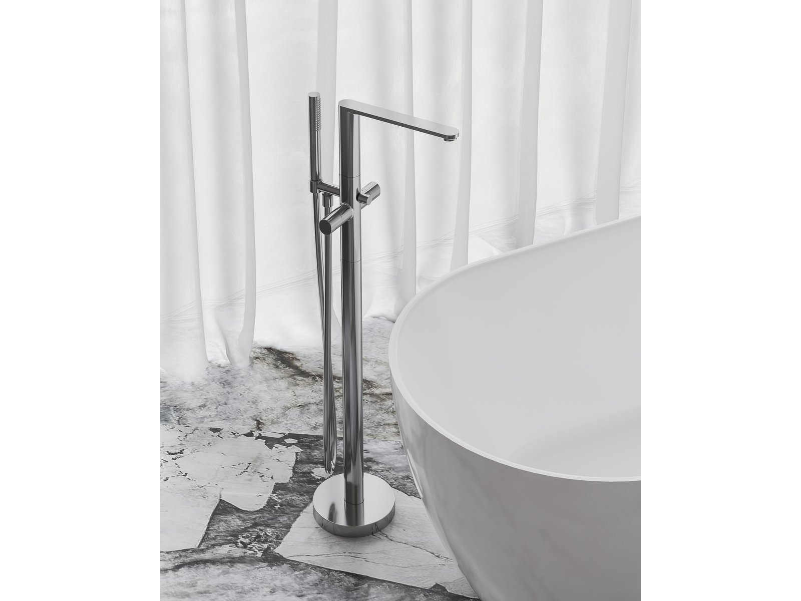 Ravak Chrome II bateria wannowo-prysznicowa wolnostojąca chrom X070456