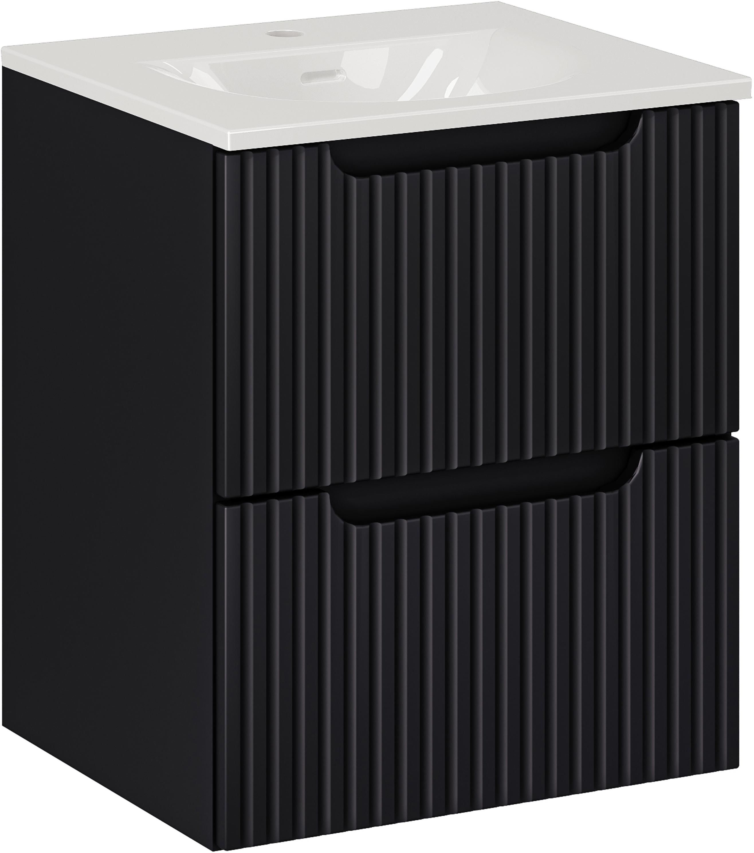 Comad Nova Black szafka 50 cm podumywalkowa wisząca z umywalką meblową czarna SET-NOB SKY 3 50CM S - Wysyłka w 24h