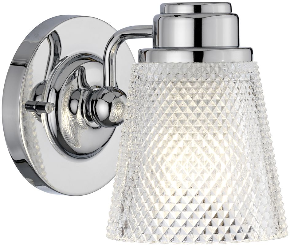 Quintiesse Hudson kinkiet 1x3 W polerowany chrom-przezroczysty QN-HUDSON1-BATH