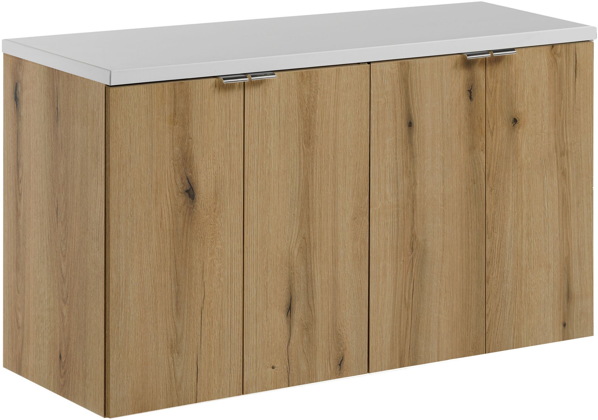 Zestaw Comad Nova Oak szafki 50 cm i 50 cm wiszące dąb z blatem meblowym 100 cm białym SET-NOA B WHITE 100CM D