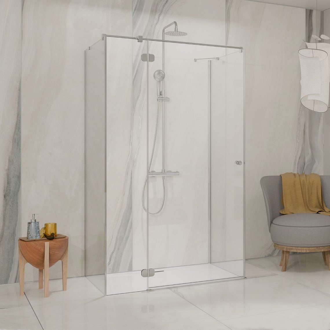 Radaway Torrenta KDJ drzwi prysznicowe 90 cm uchylne lewe chrom połysk/szkło przezroczyste 133390-01-01L