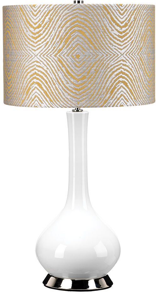 Elstead Lighting Milo lampa stołowa 1x60 W biała-szara-polerowany nikiel-żółta MILO-PN-TL-PSM