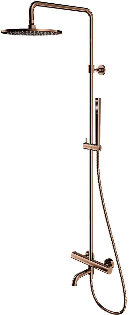 Omnires Y zestaw wannowo-prysznicowy ścienny termostatyczny z deszczownicą miedź połysk Y1234CP