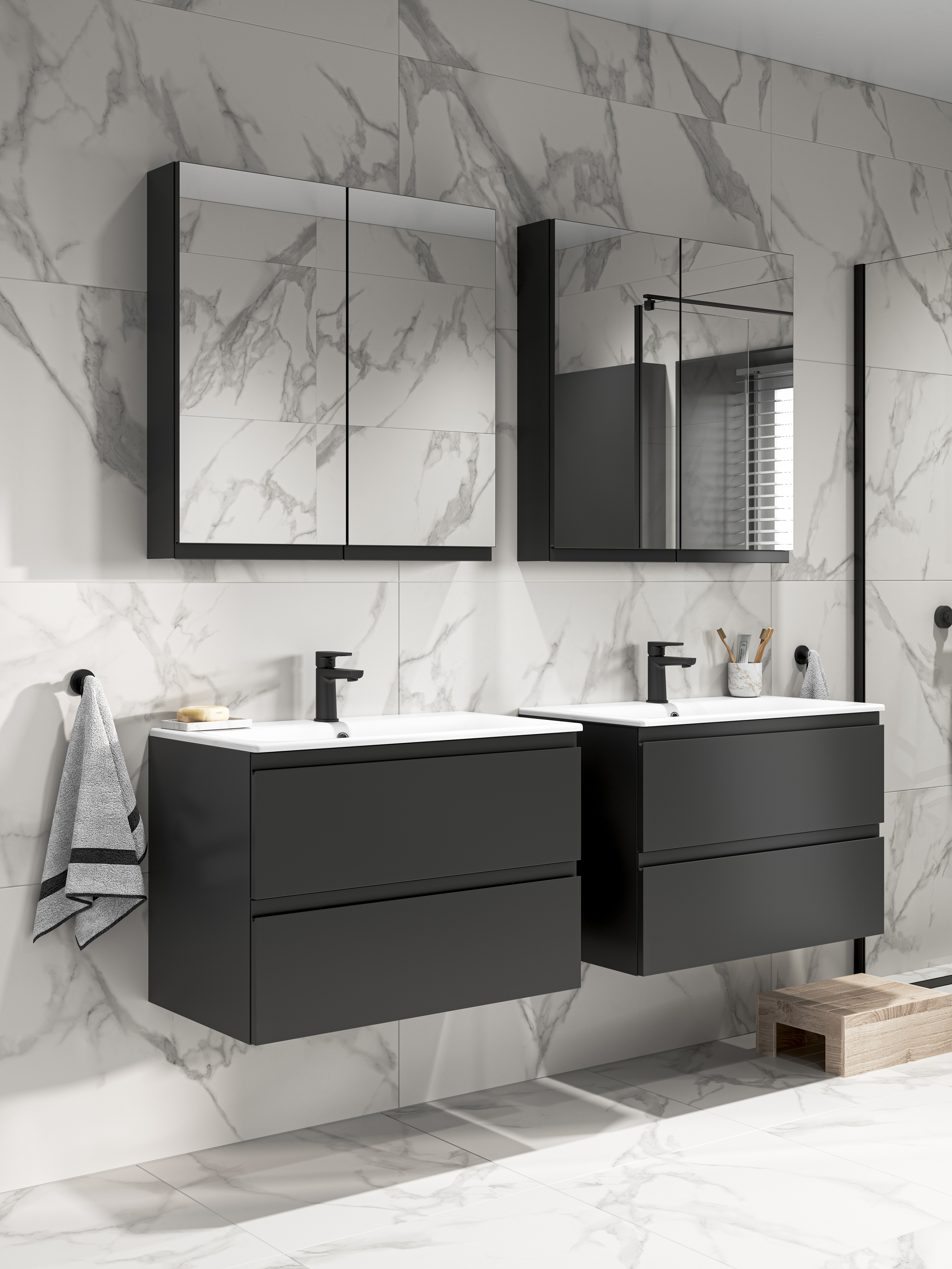 Cersanit Moduo umywalka z szafką 49,4 cm antracyt S801-471-DSM