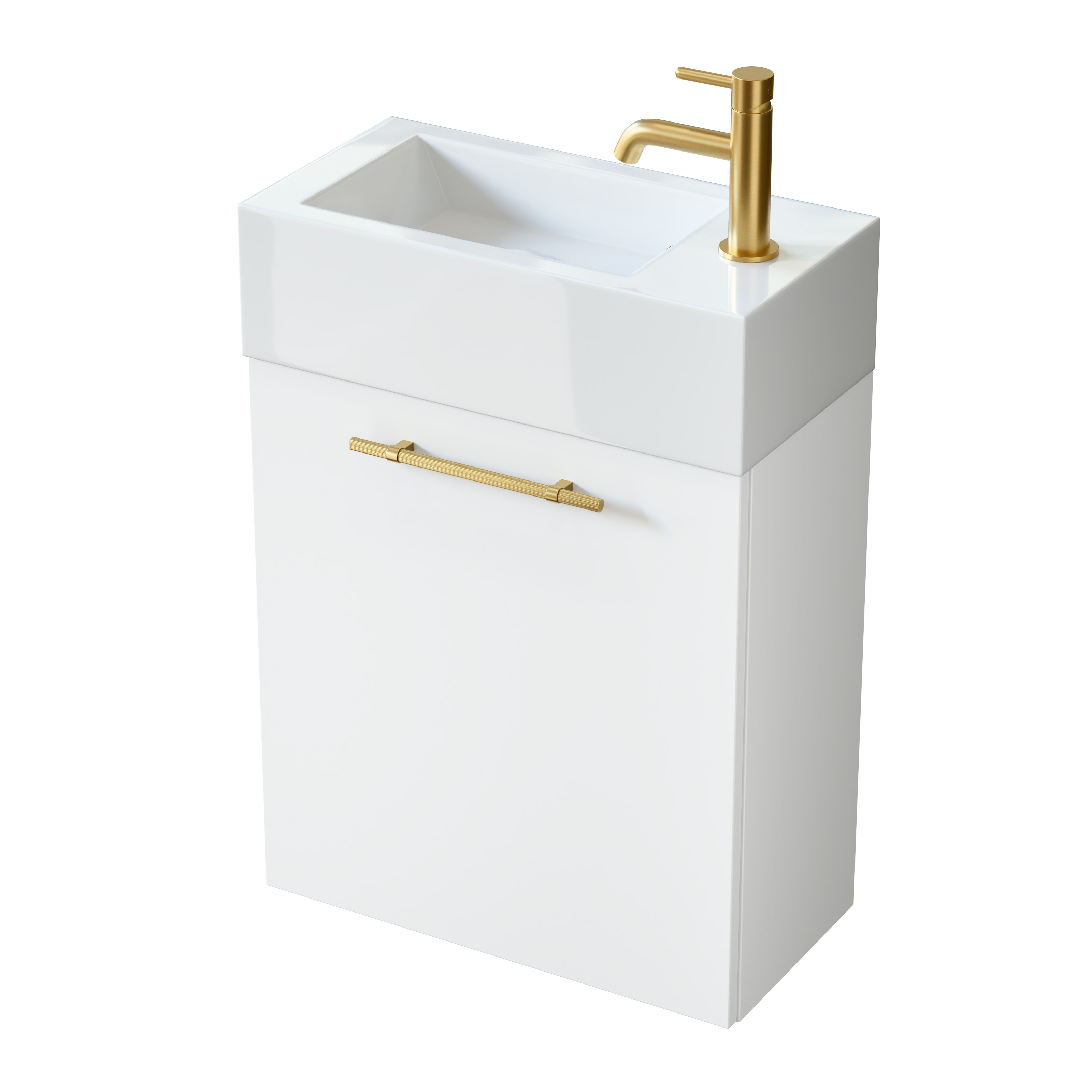 Uptrend Nava umywalka z szafką i uchwytami 50 cm białą 004SU5002TR4127