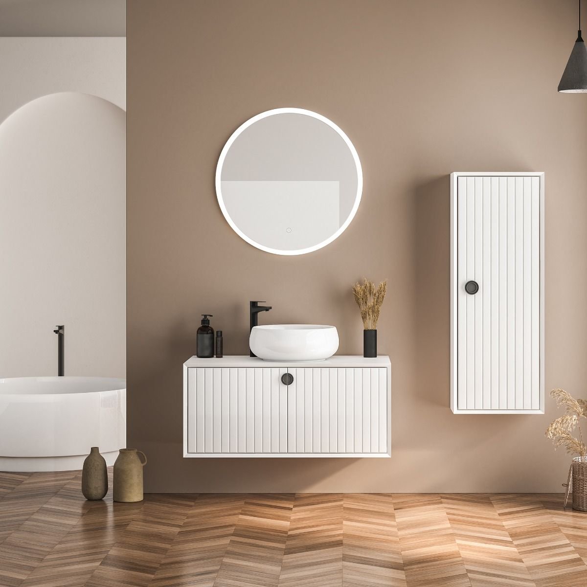 Zuma Line lustro 60x60 cm okrągłe z oświetleniem D2311 - Wysyłka w 24h