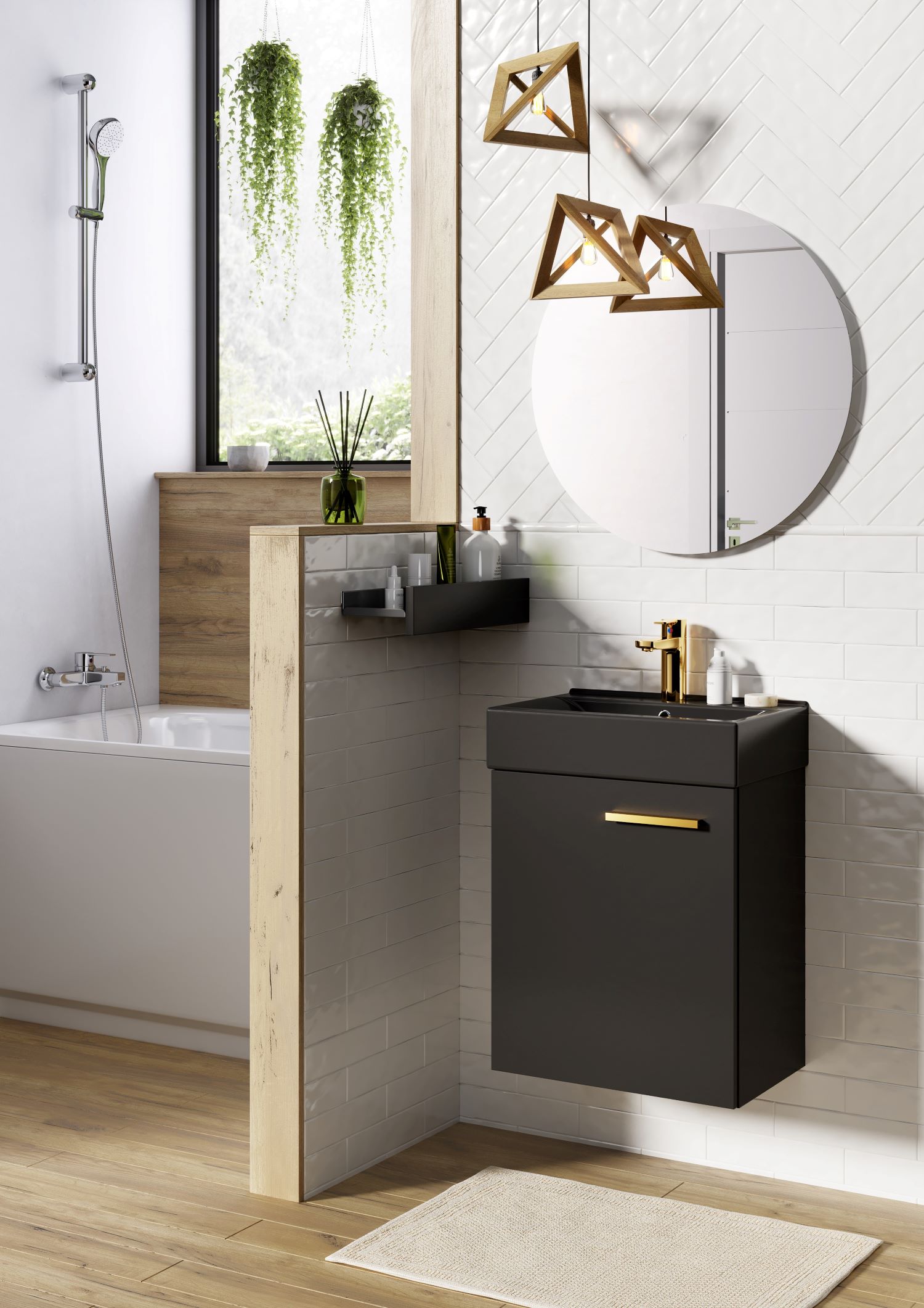 Elita Tiny umywalka z szafką 45 cm black matt RE020450157160 - Wysyłka w 24h