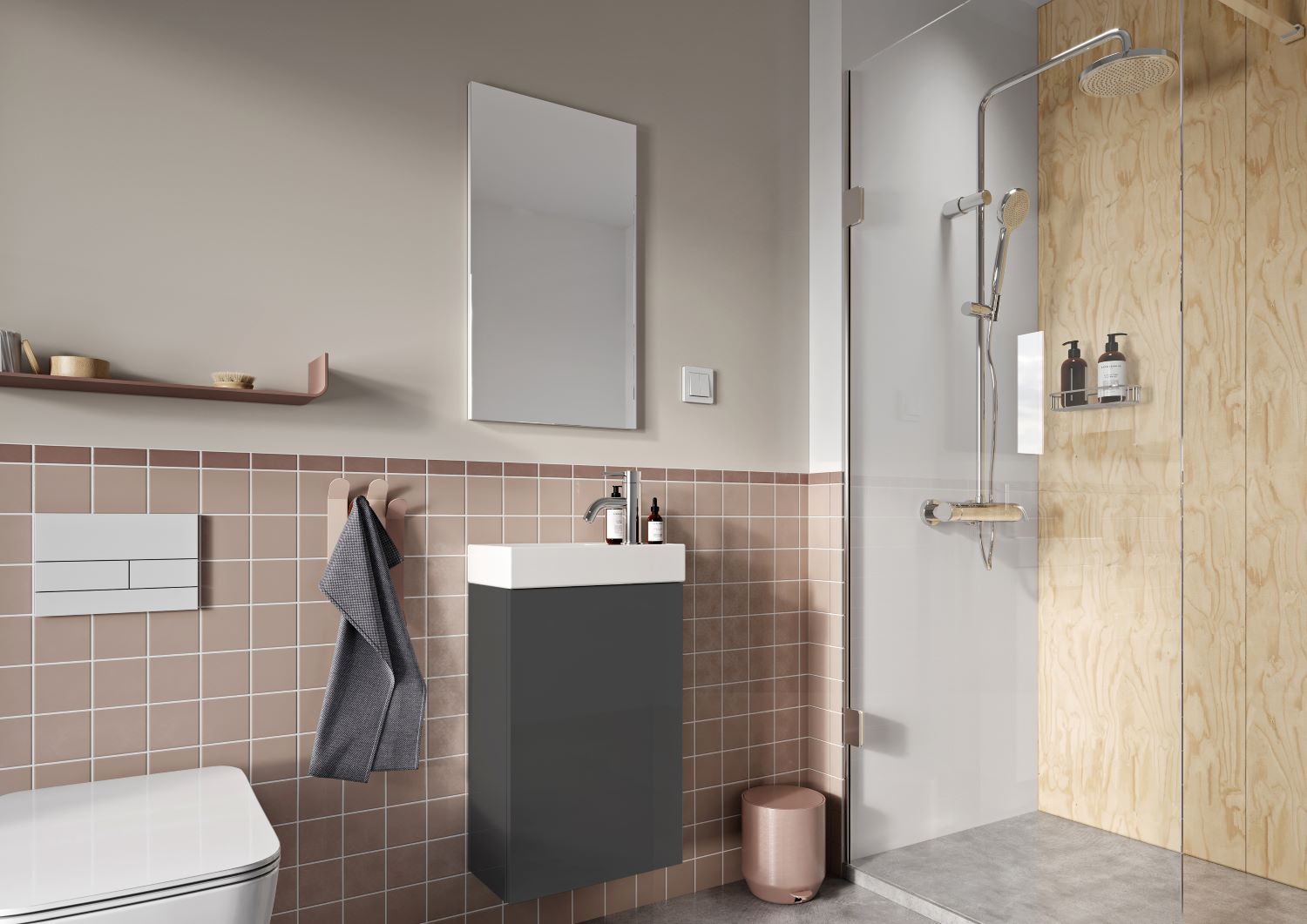 Elita Young Basic umywalka z szafką 40,2 cm antracyt RE166042006610