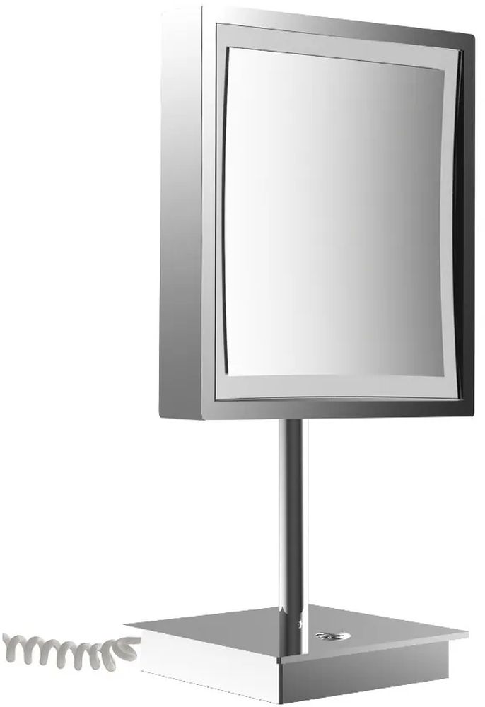 Emco Pure (LED) lusterko kosmetyczne 20,3x34,4 cm kwadratowe z oświetleniem chrom 109406015