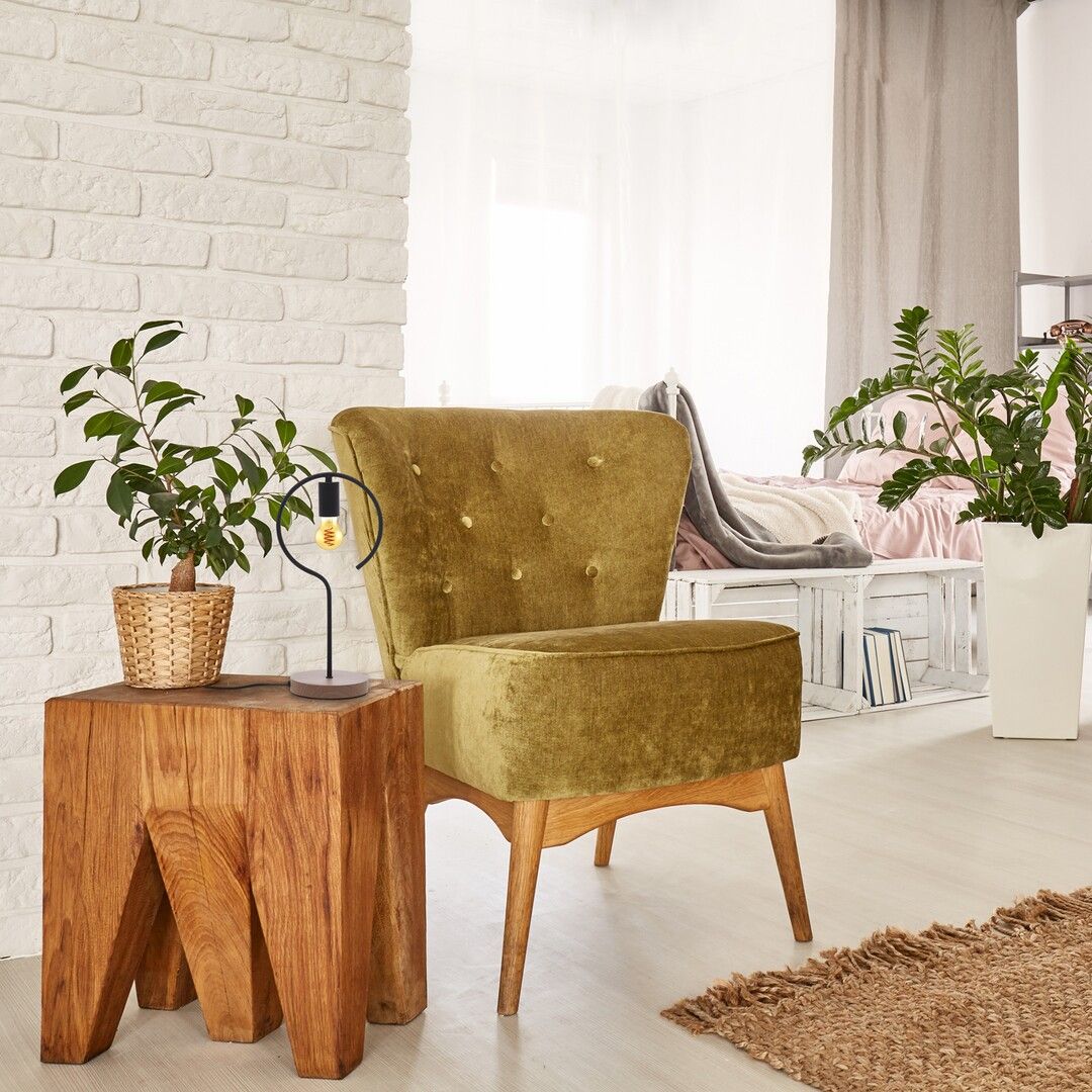 Rabalux Rufin lampa stołowa 1x40W czarna/buk 3220