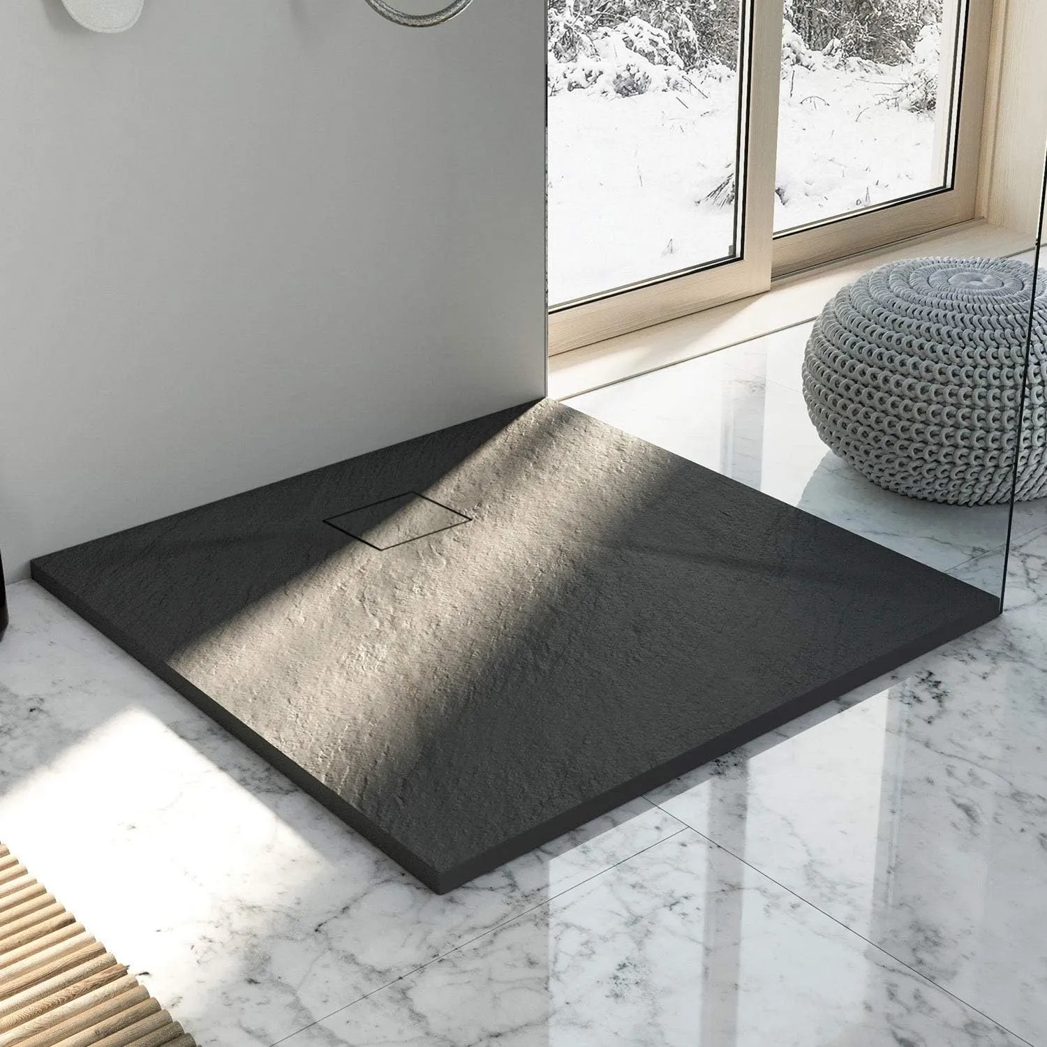 Rea Magnum brodzik kwadratowy 90x90 cm czarny REA-K3910