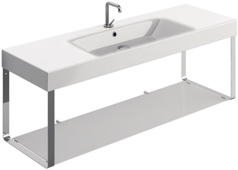 Kerasan Cento stelaż wiszący do umywalki z półką chrom 9128K1