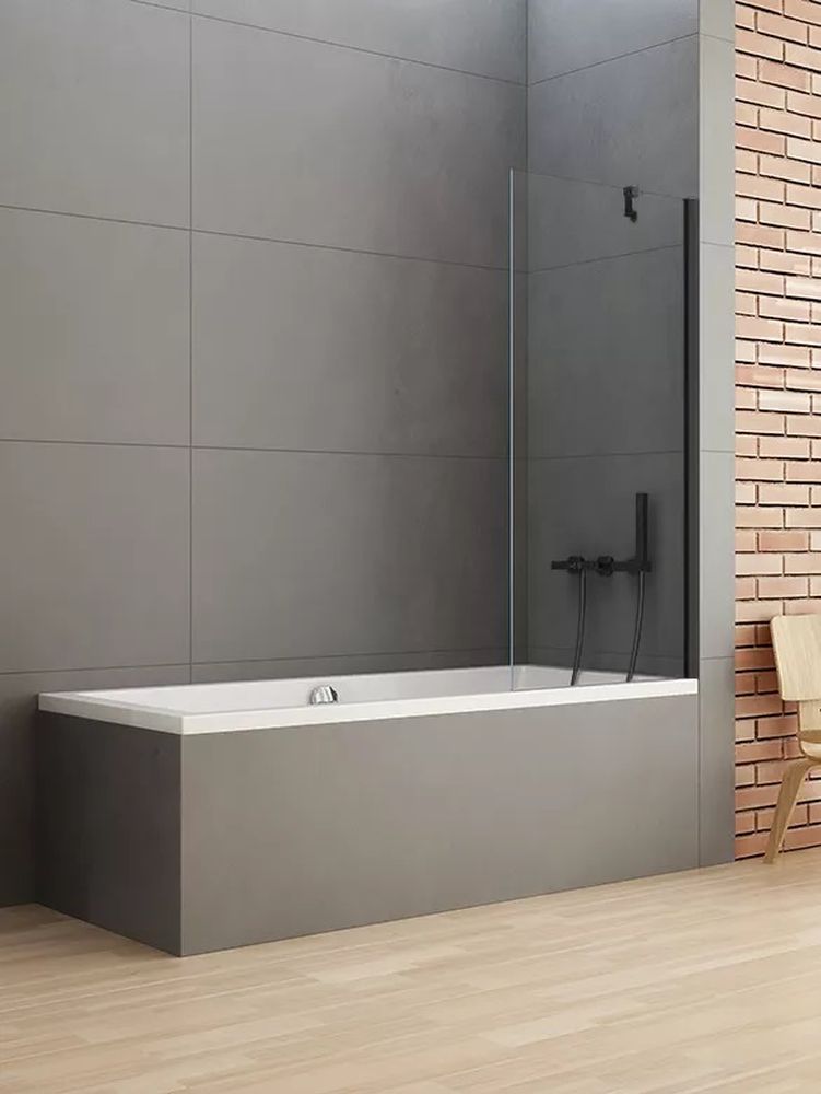 New Trendy New Soleo Black parawan nawannowy 70x140 cm czarny mat/szkło przezroczyste P-0079