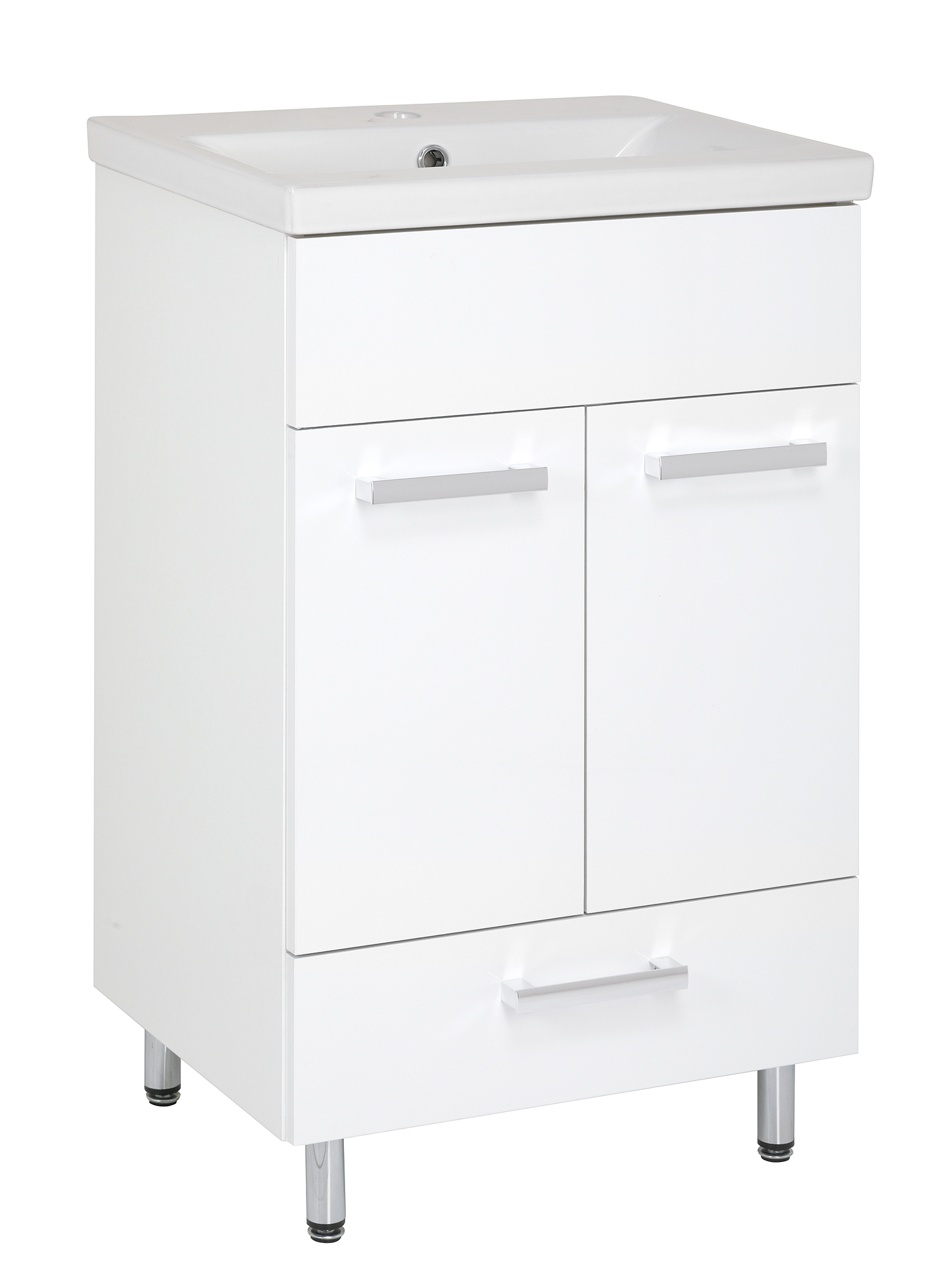 Astor Lupo umywalka z szafką 50 cm biały połysk AM-LUU-501-27 - Wysyłka w 24h