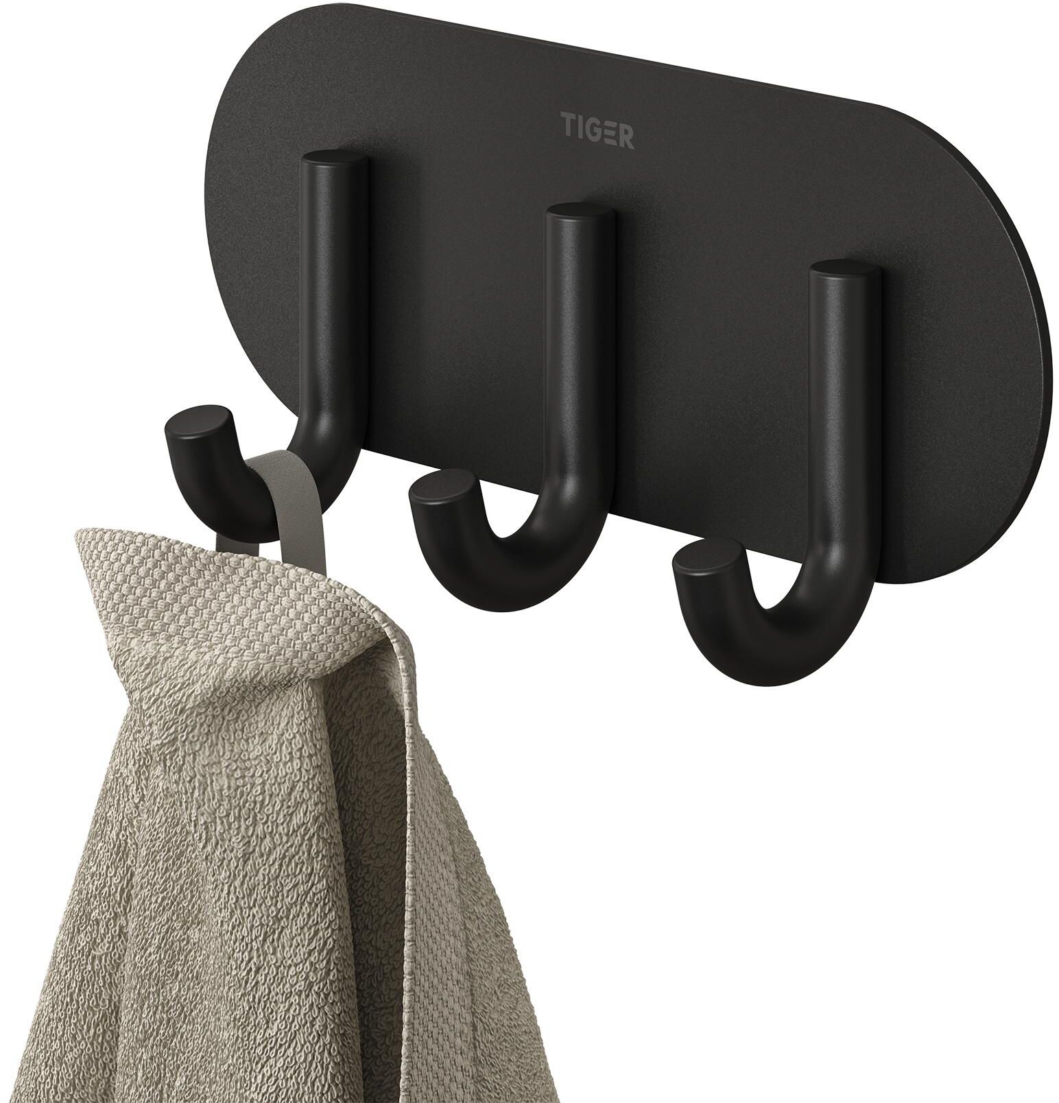 Tiger Classic wieszak na ręcznik multi czarny mat 800743