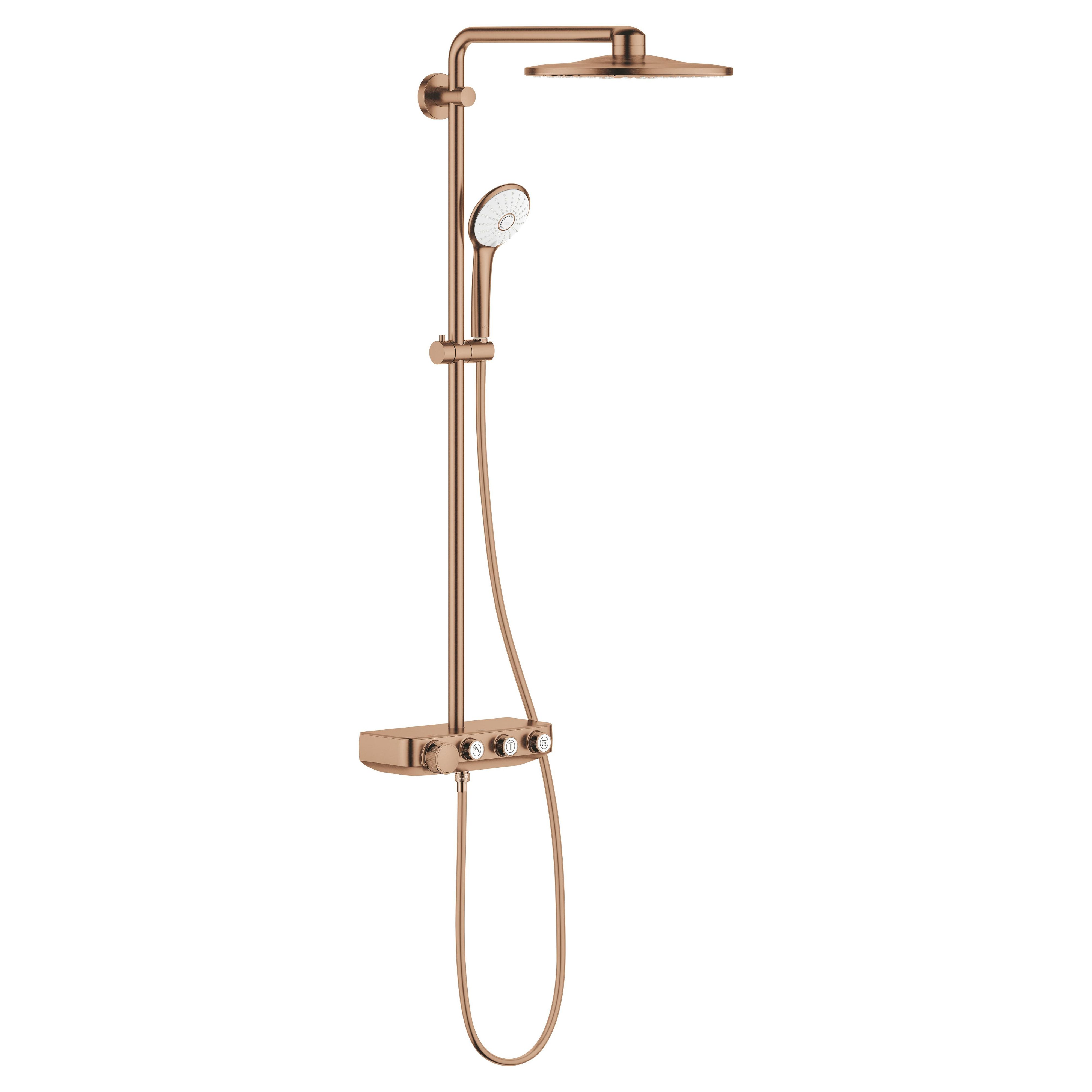 Grohe Euphoria zestaw prysznicowy ścienny termostatyczny z deszczownicą Brushed Warm Sunset 26507DL0