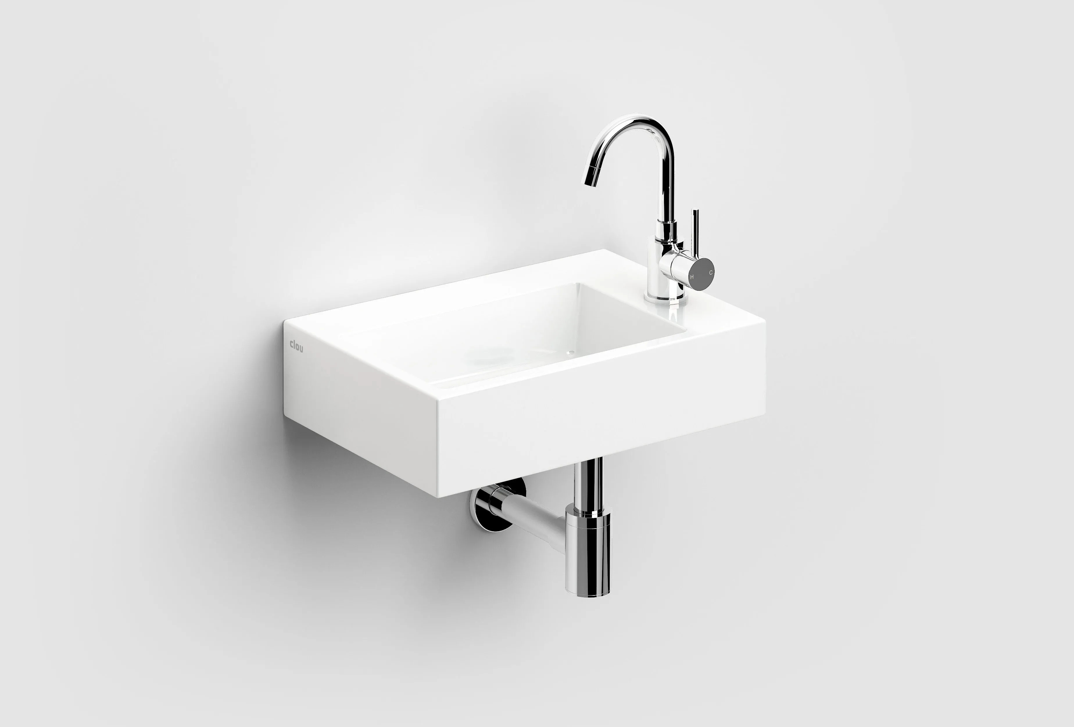 Clou Flush umywalka 42,5x29 cm prostokątna ścienna-nablatowa biała CL/03.03220 - Wysyłka w 24h