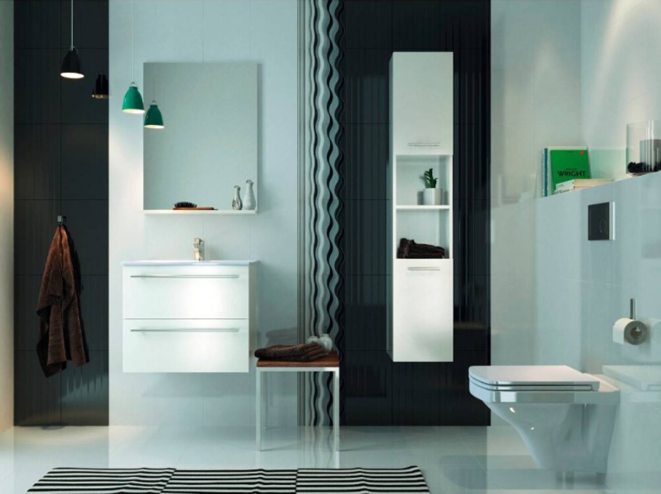 Cersanit Ontario umywalka z szafką 50 cm zestaw meblowy biały S801-095-DSM - Wysyłka w 24h