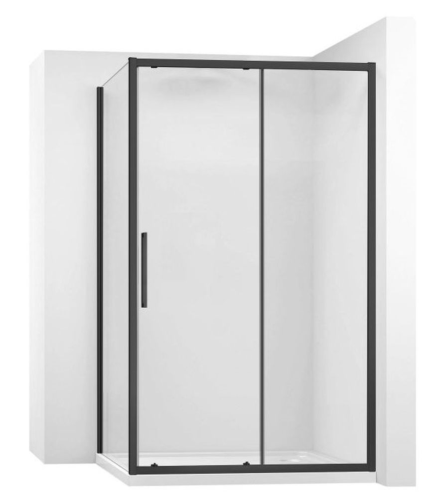 Rea Rapid Slide kabina prysznicowa 100x90 cm prostokątna czarny półmat/szkło przezroczyste REA-K6400/REA-K6422 - Wysyłka w 24h