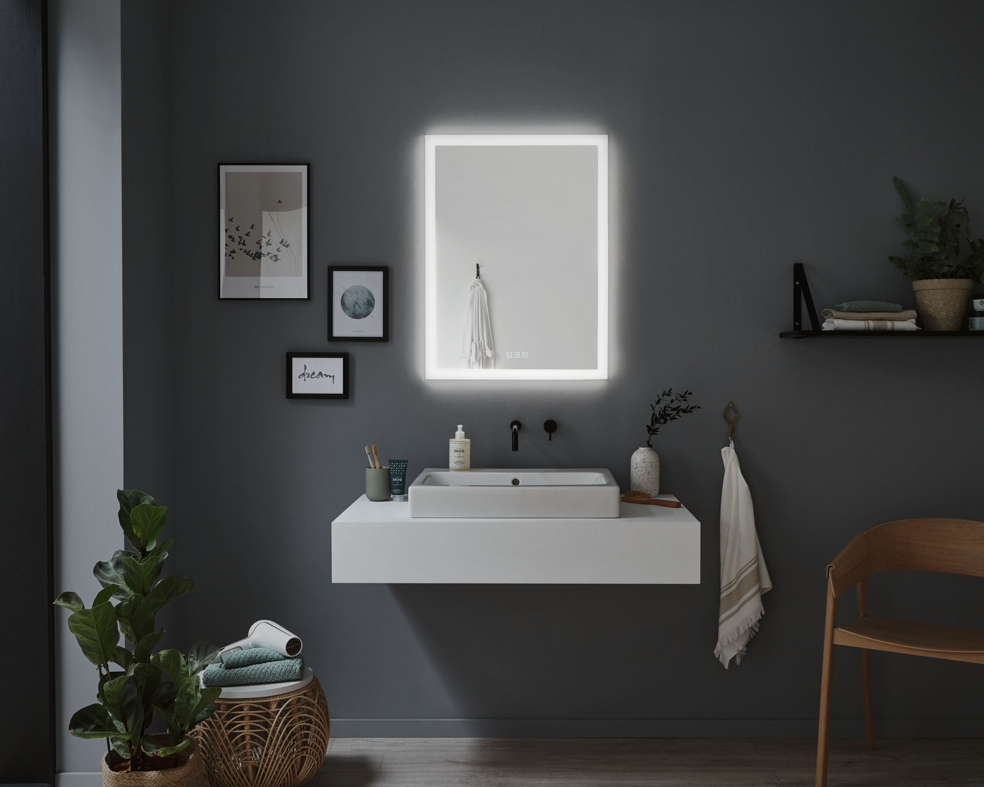 Paulmann HomeSpa lustro prostokątne 80x60 cm z oświetleniem LED 78951