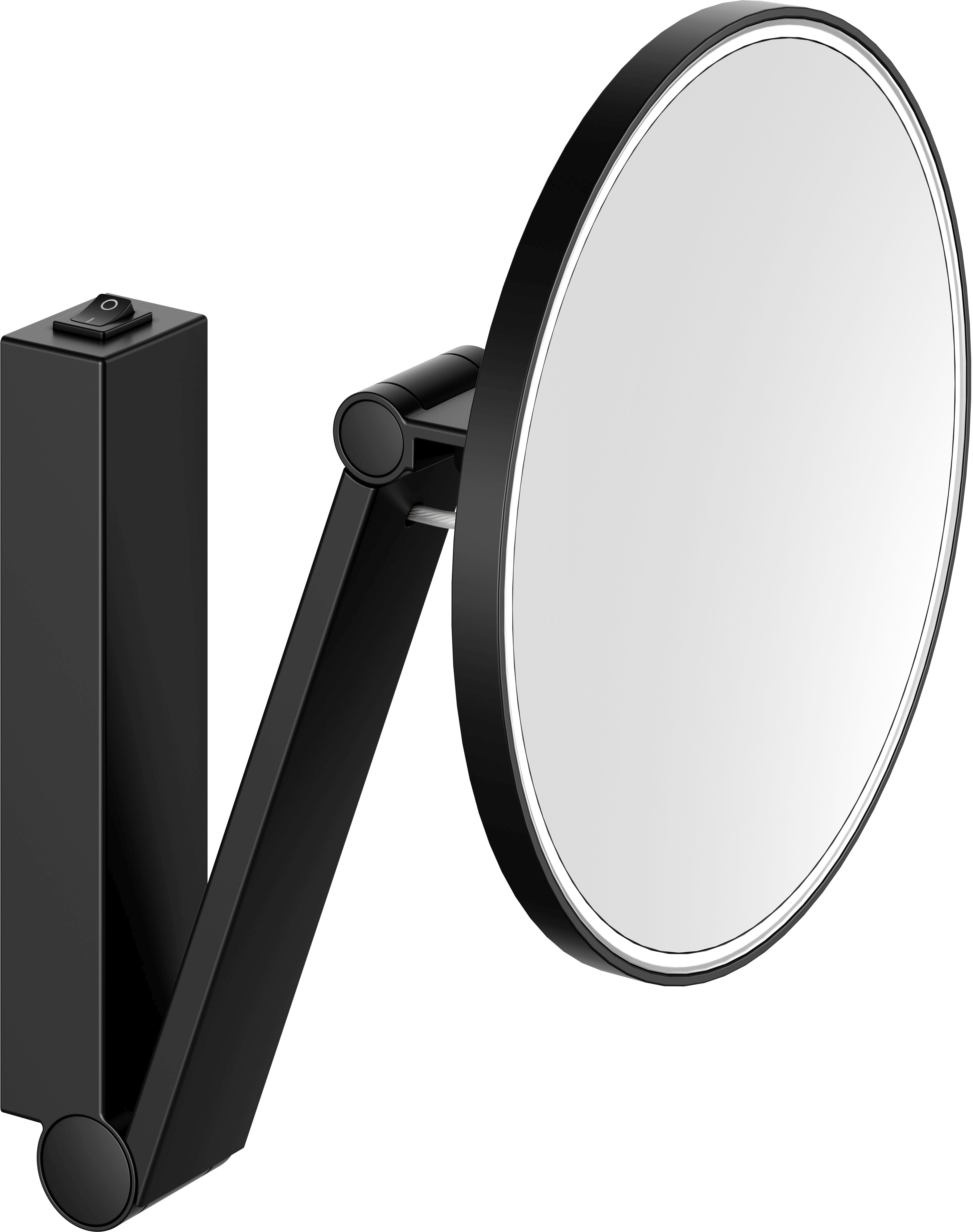 Keuco Cosmetic mirrors lusterko kosmetyczne 21,2x31,8 cm okrągłe z podświetleniem czarny mat 17612379004