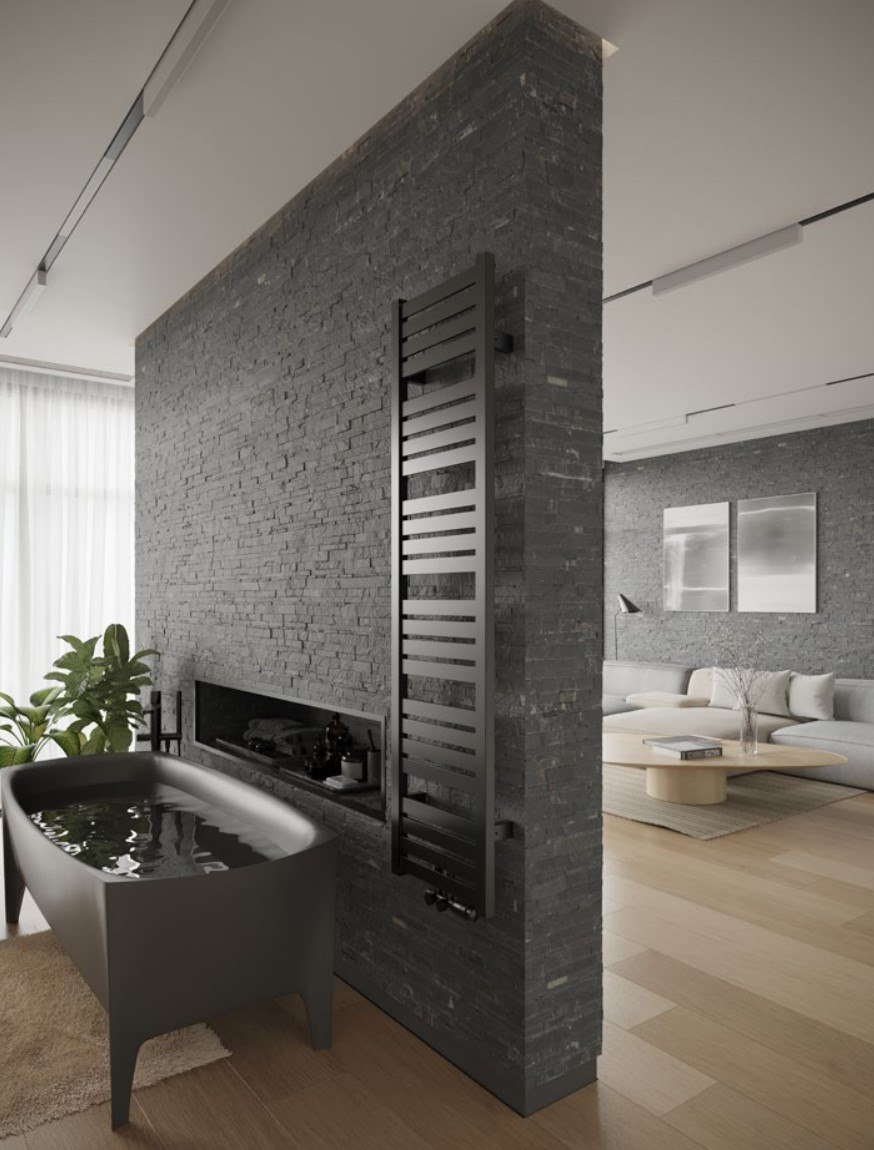 Enix Hyacinth grzejnik łazienkowy dekoracyjny 158,3x55,5 cm czarny H00055515832130D2000