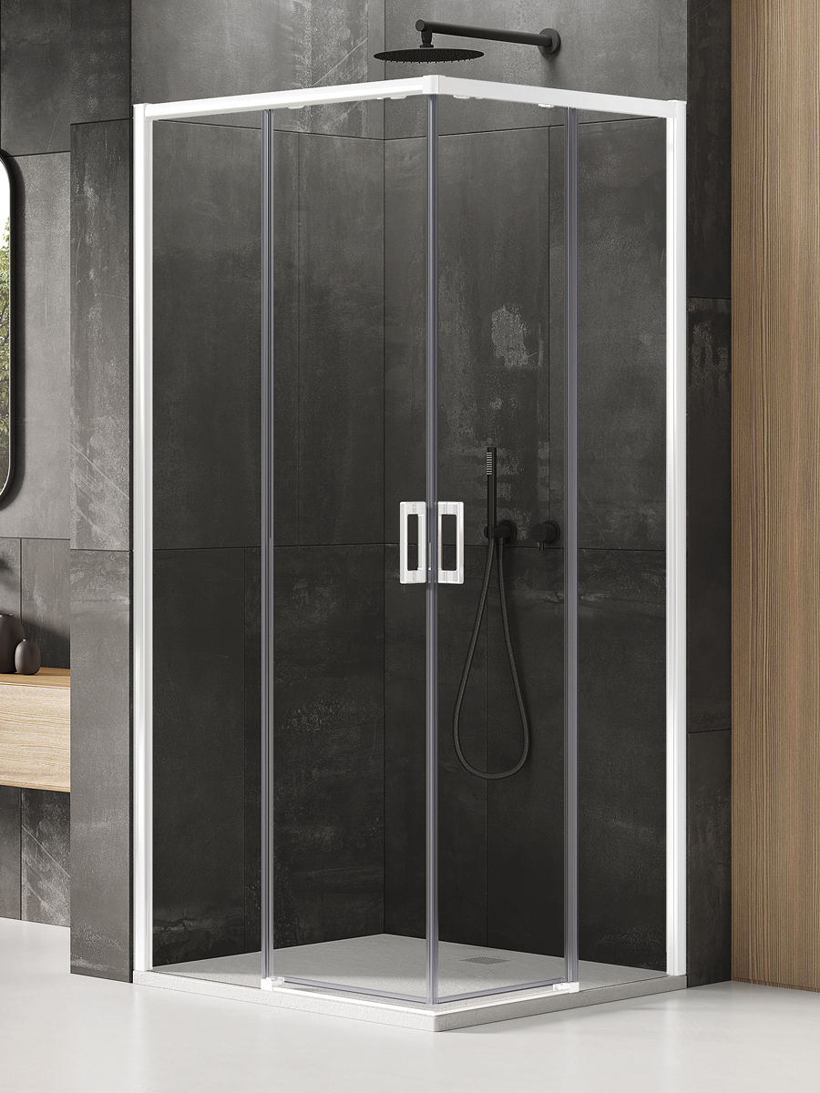 New Trendy Prime White kabina prysznicowa 120x80 cm biały mat/szkło przezroczyste D-0404A/D-0397A