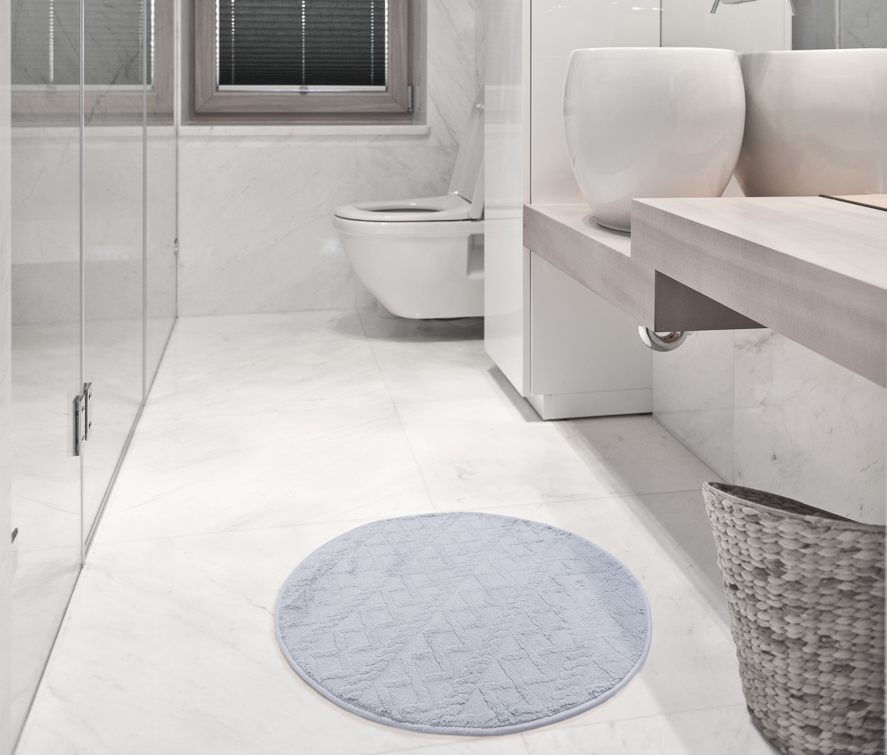 Multi-Decor New Style dywanik łazienkowy 67x67 cm okrągły szary 508334