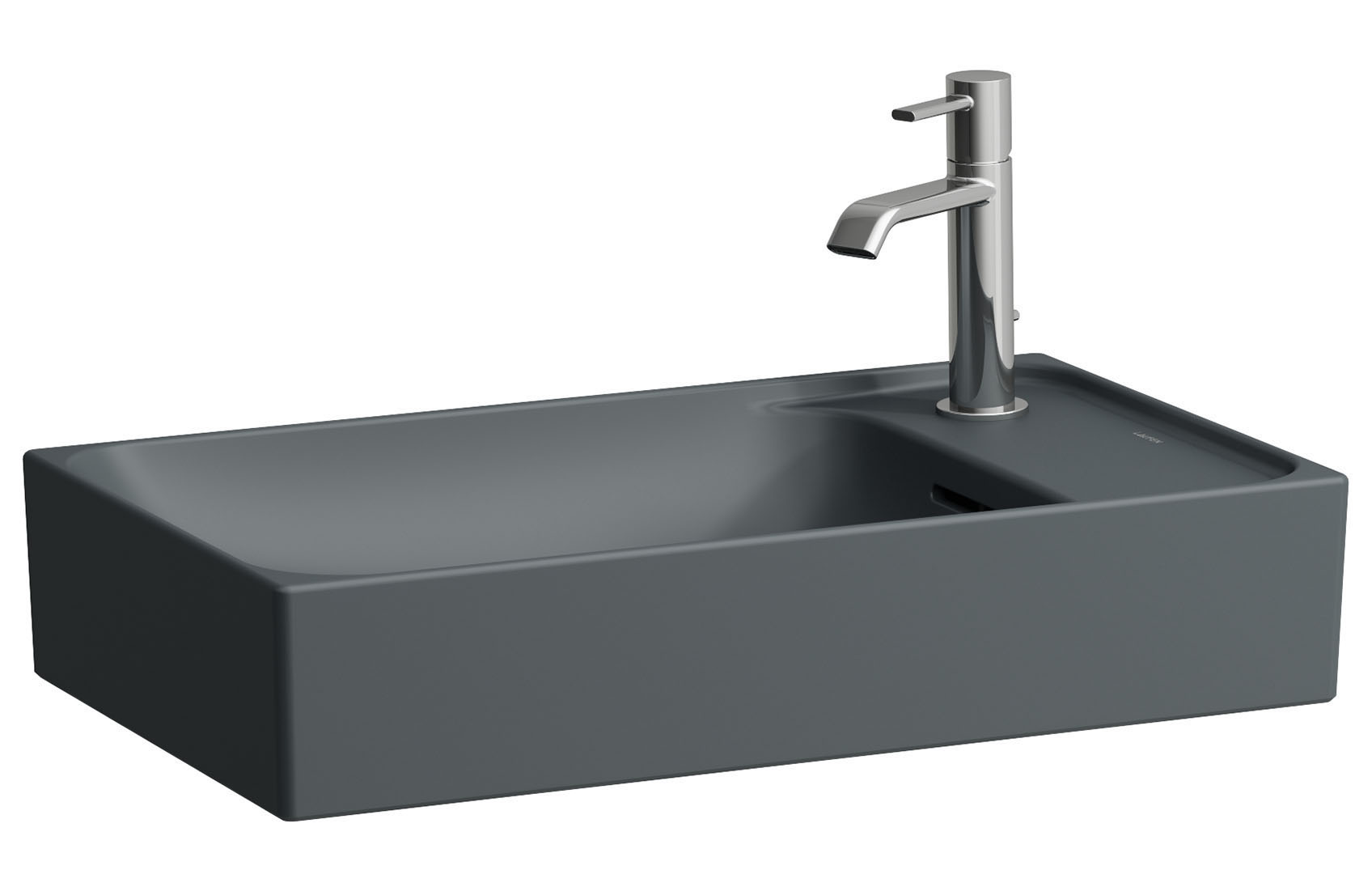 Laufen Meda umywalka 60x35 cm prostokątna nablatowa grafitowy mat H8121137581141