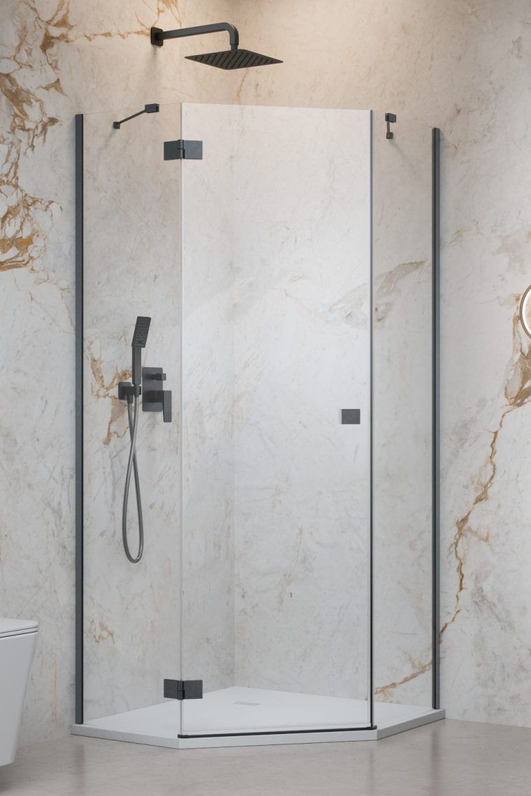 Radaway Essenza 8 Brushed GunMetal PTJ drzwi prysznicowe 59,7 cm uchylne gunmetal szczotkowany/szkło przezroczyste 10490000-92-01L