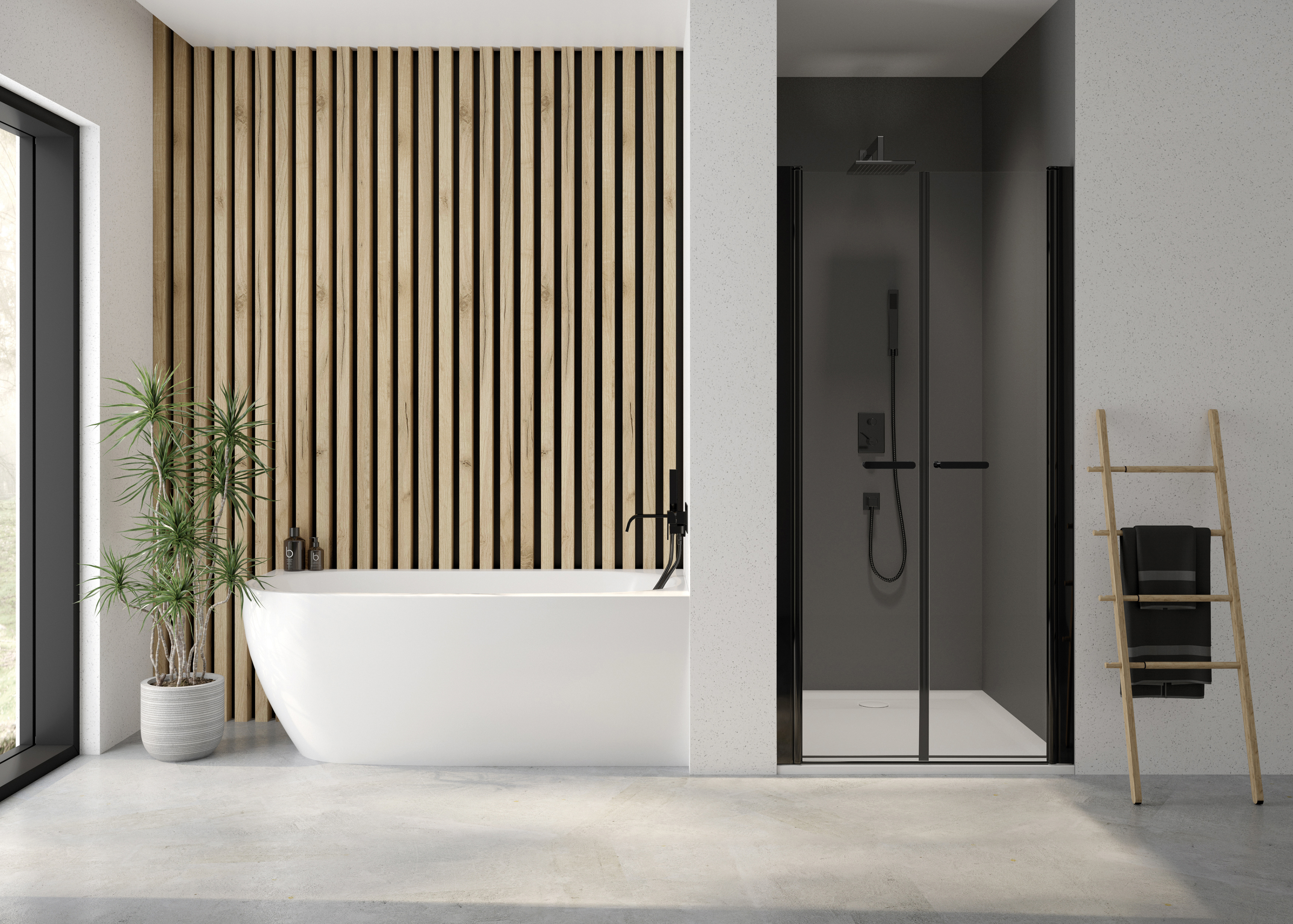 Sanplast Exa Line drzwi prysznicowe z profilem DD/Exa-110 cm uchylne czarny mat/szkło przezroczyste 600-540-0950-59-401