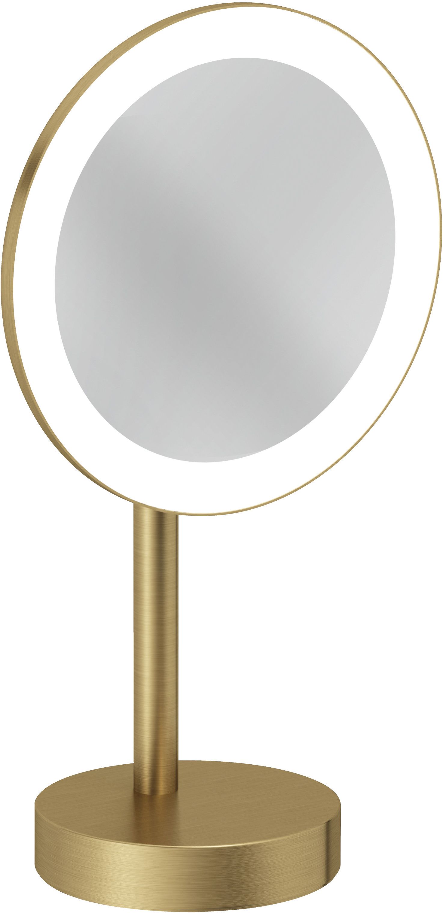 Kludi Vela R lusterko kosmetyczne 20,2x35,5 cm okrągłe z oświetleniem złoty szczotkowany 58995N0F