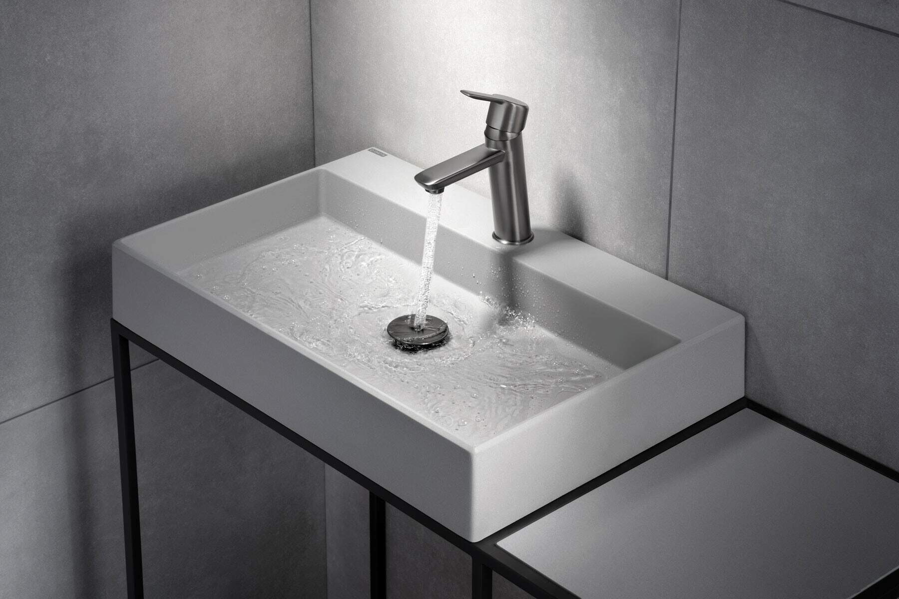 Deante Correo umywalka 60x40 cm prostokątna nablatowa szary/kamień CQR_SU6S