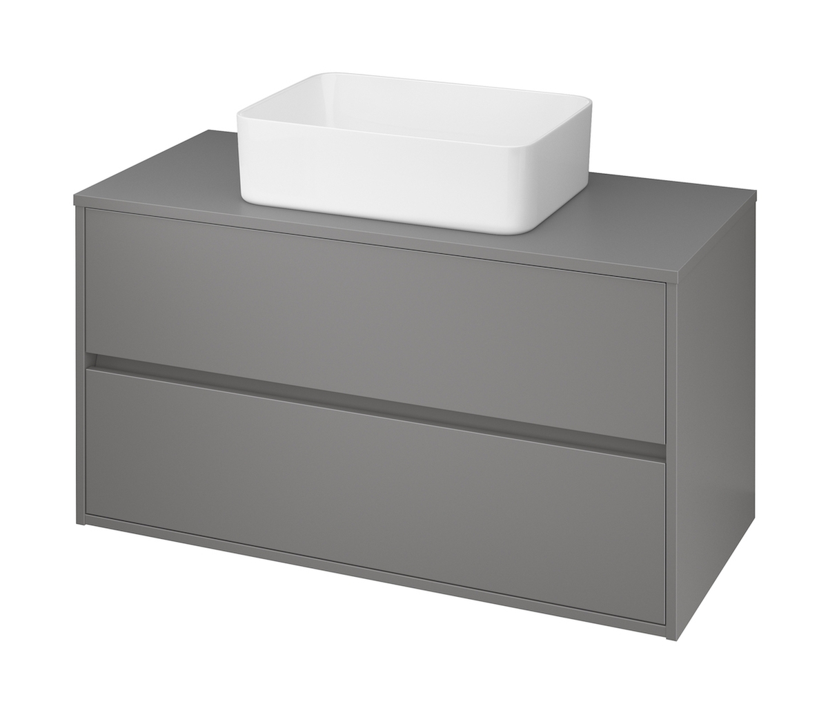 Cersanit Crea szafka 100 cm wisząca z blatem szary mat S924-020