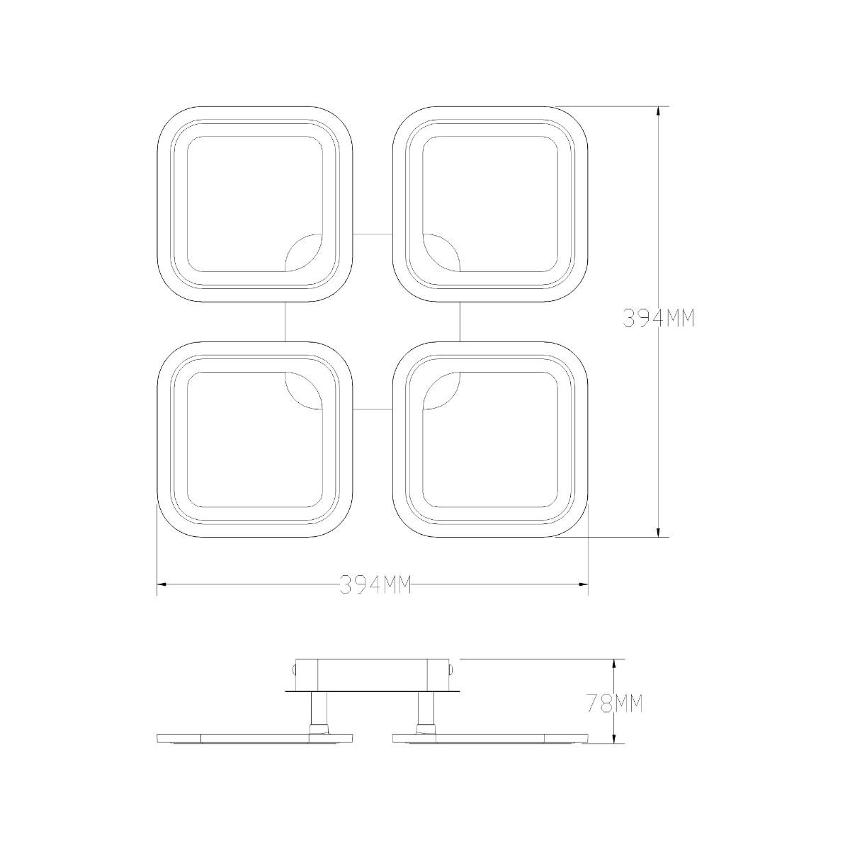 Zuma Line Stellar lampa podsufitowa 1x40 W biała-czarna MS232040R-BK